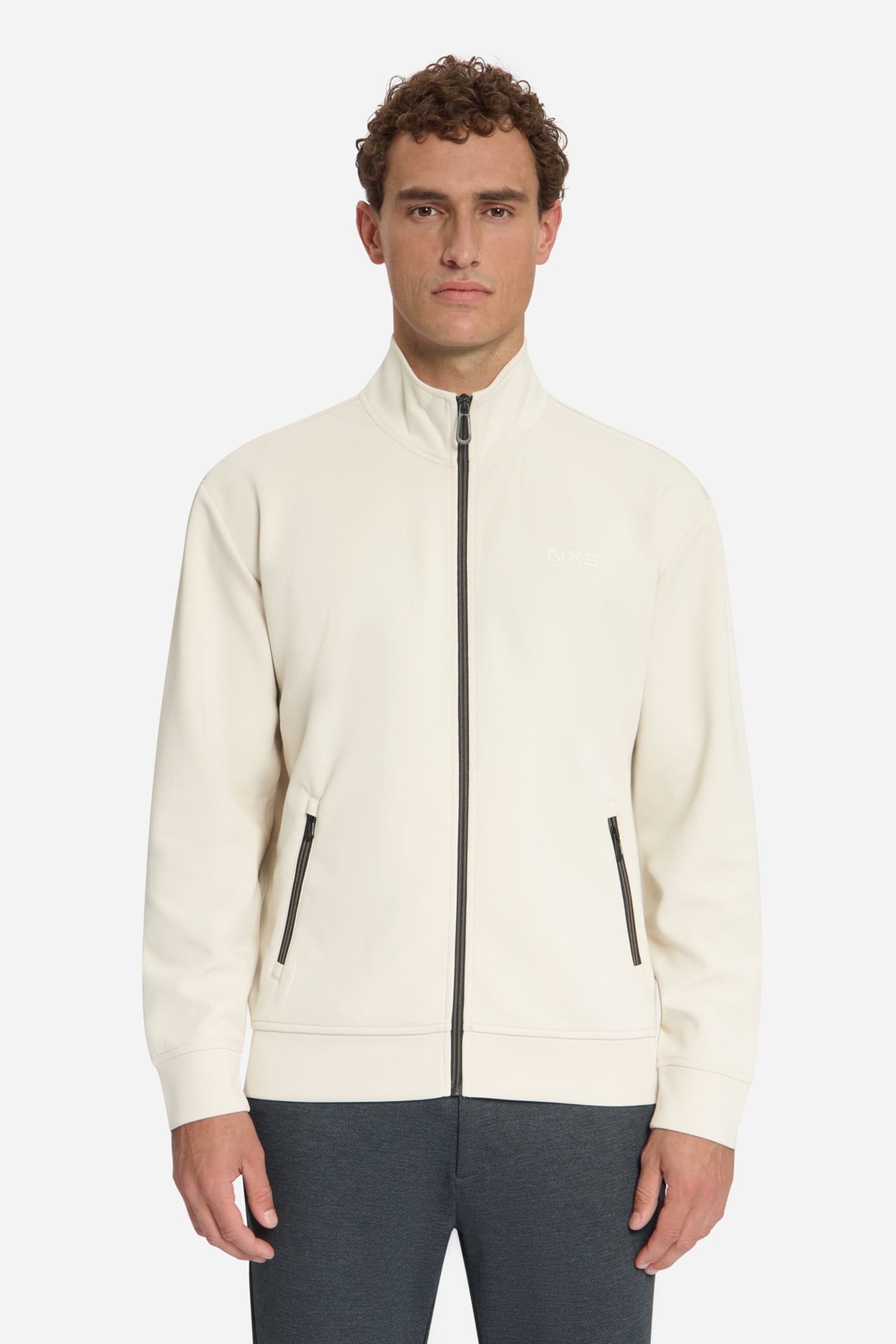 SWEATER FULL ZIP STONE 3