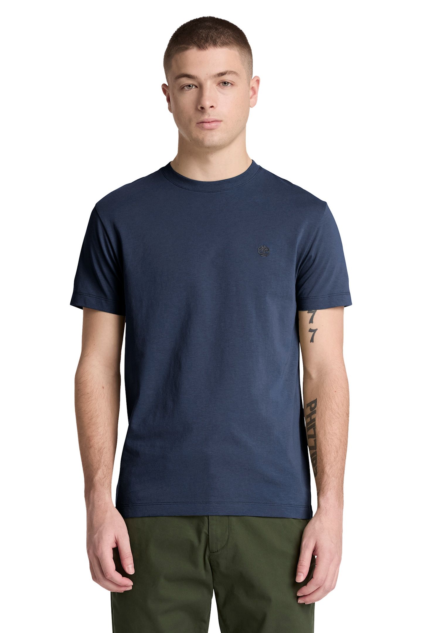 OYSTER RIVER CHEST LOGO SS TEE SLIM DARK SAPPHIRE 1