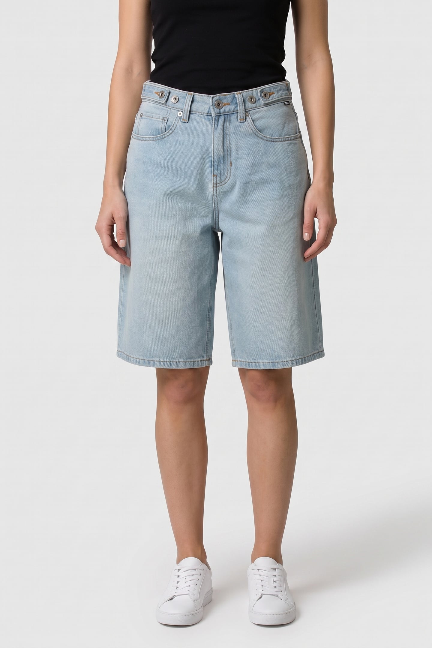 CINCHED CHECK 5 BAGGY SHORTS GREY 1