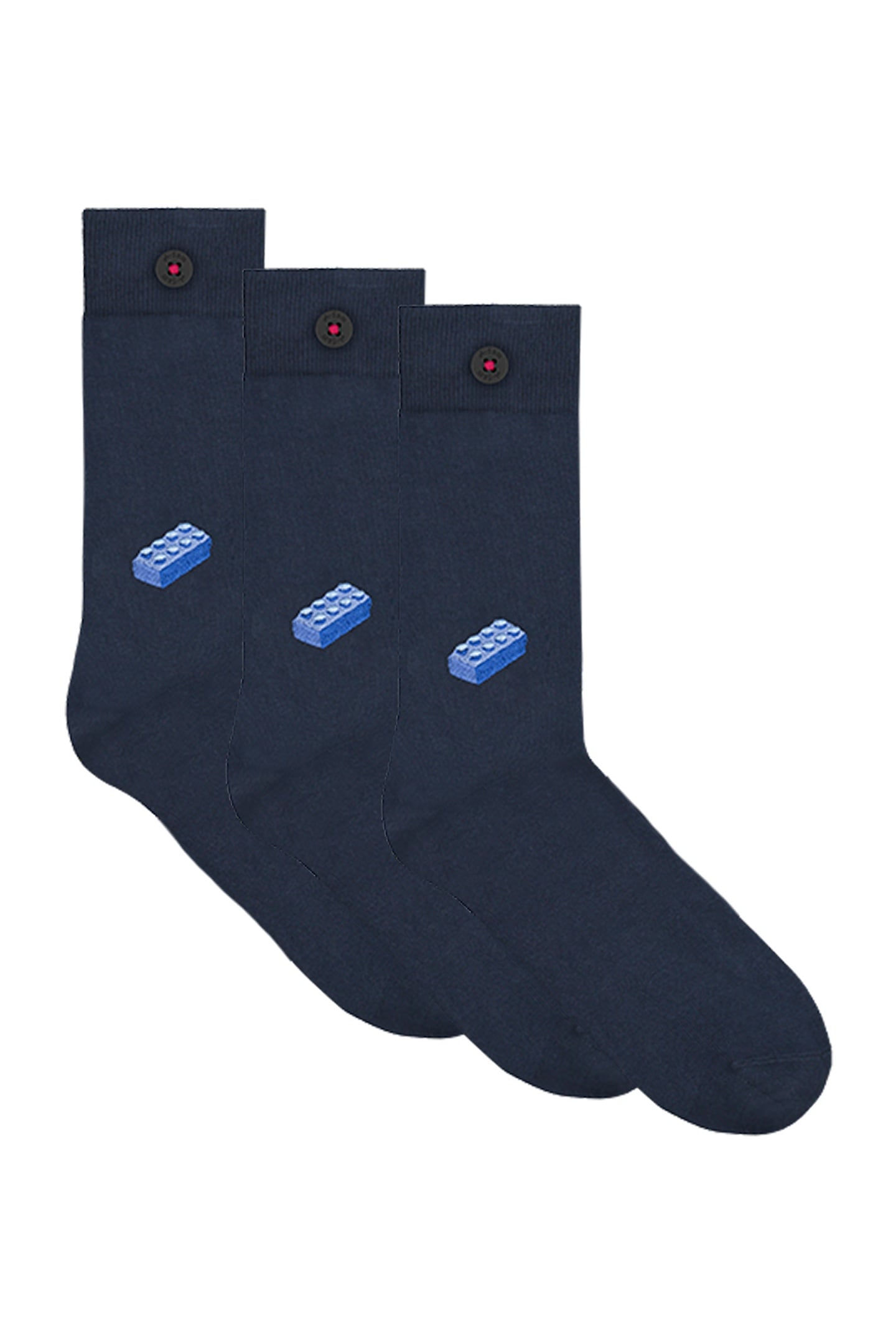 A-DAM 3-PACK CASUAL SOCKS BRICK NAVY BLAZER 1