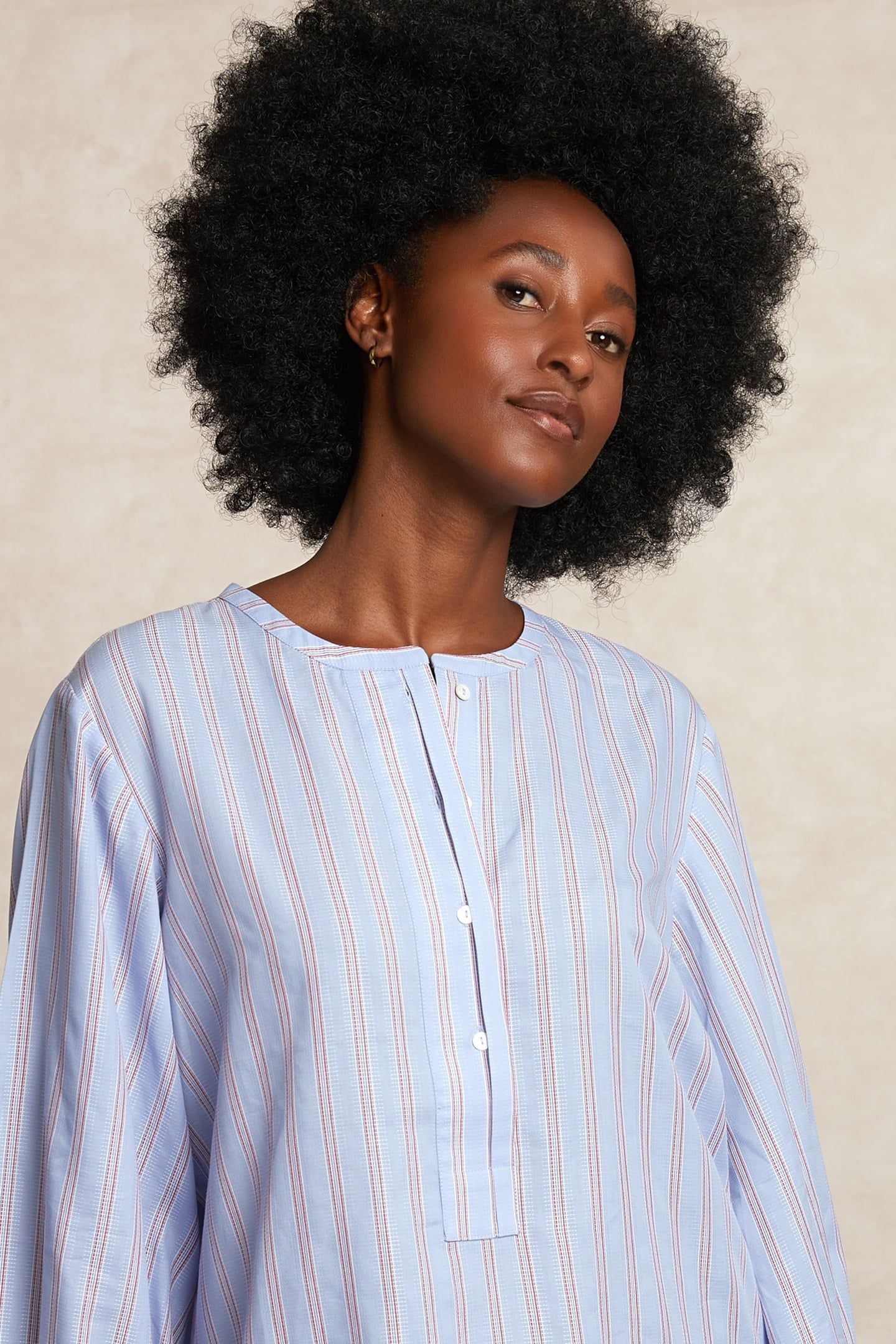 STRIPED OVERSIZED BLOUSE LONG SLEEVES RED/BLUE 4