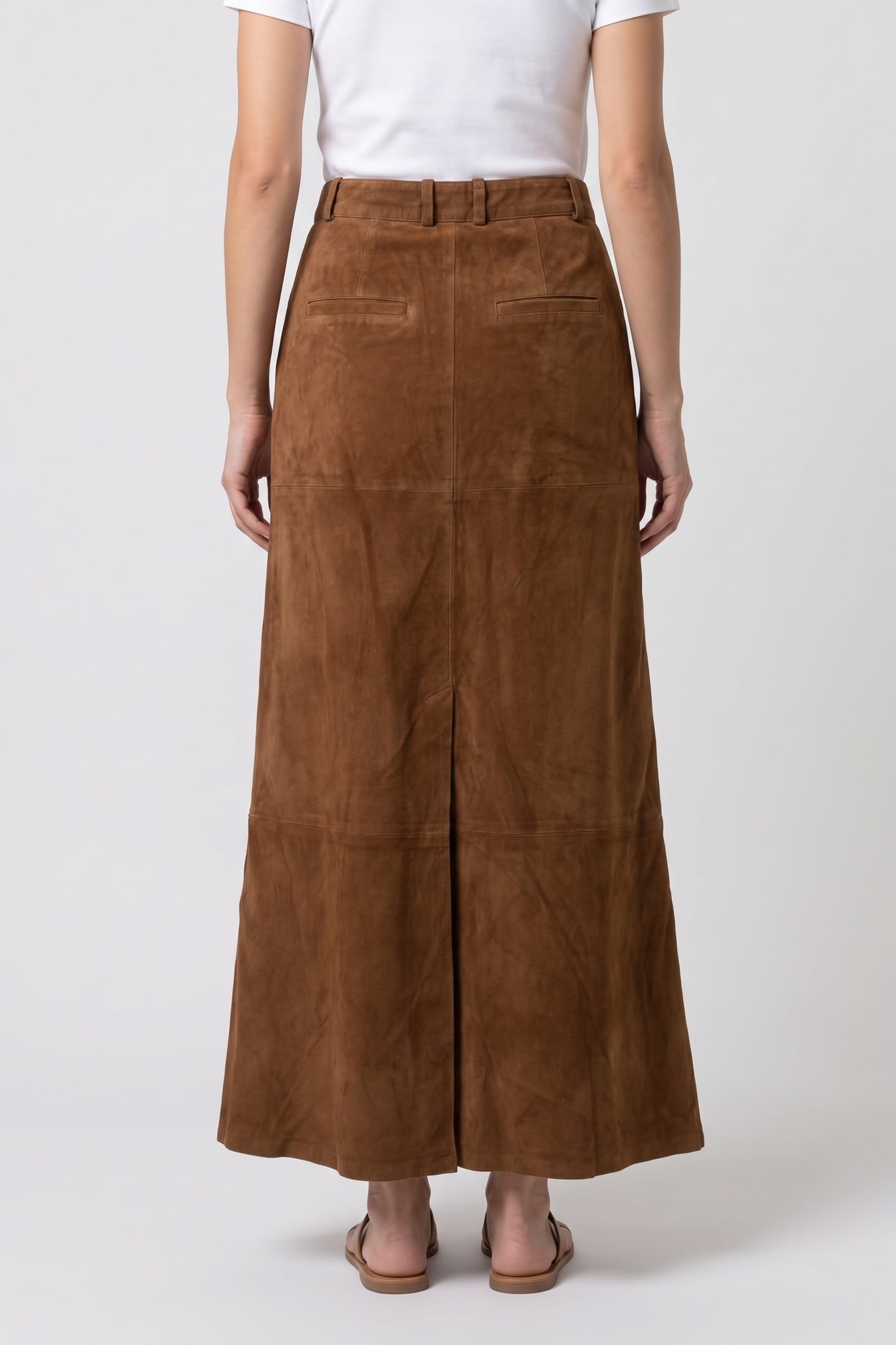 X CLOVER SUEDE SKIRT BEIGE 2