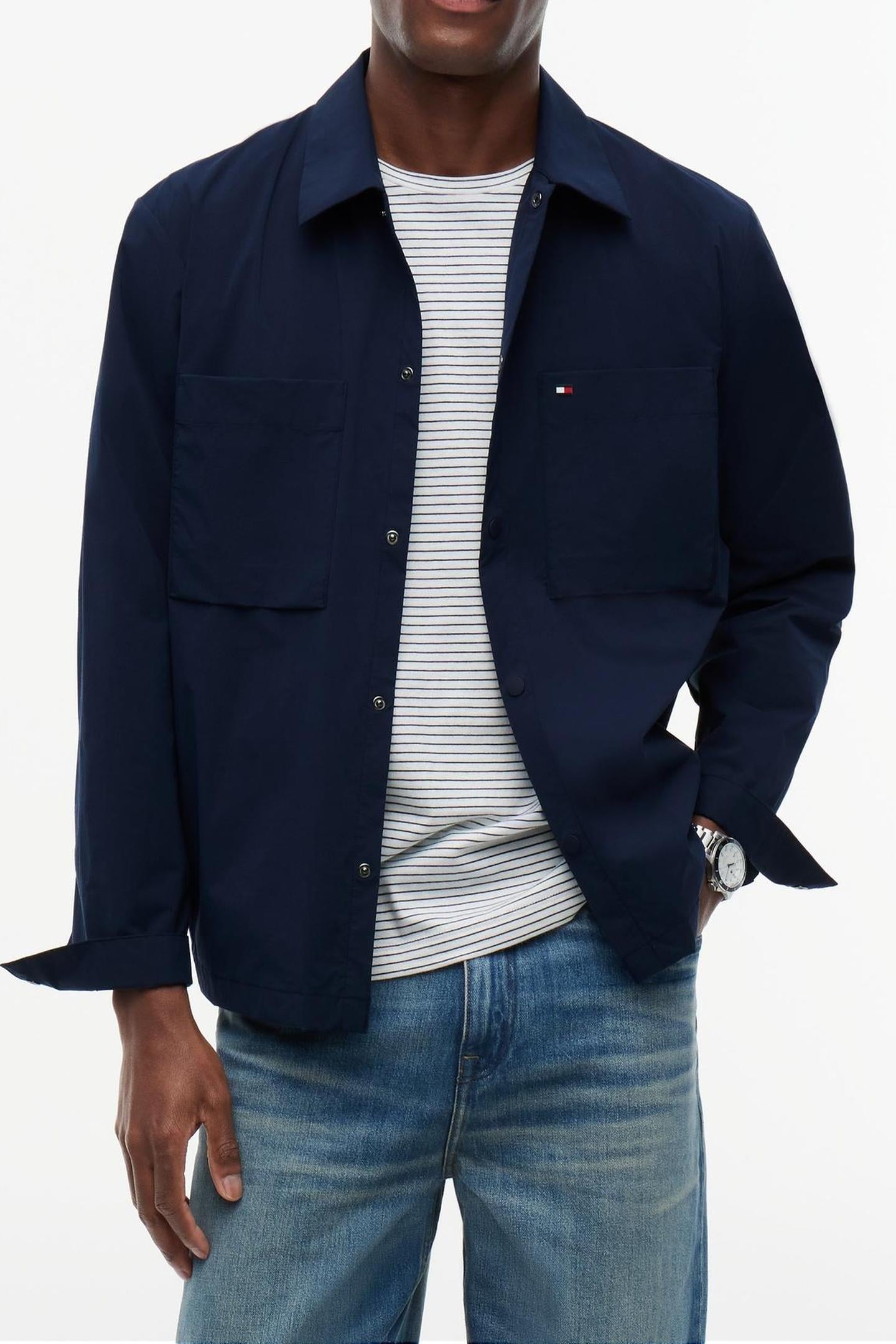 SPORTY TECH SHIRT JACKET CARBON NAVY 1