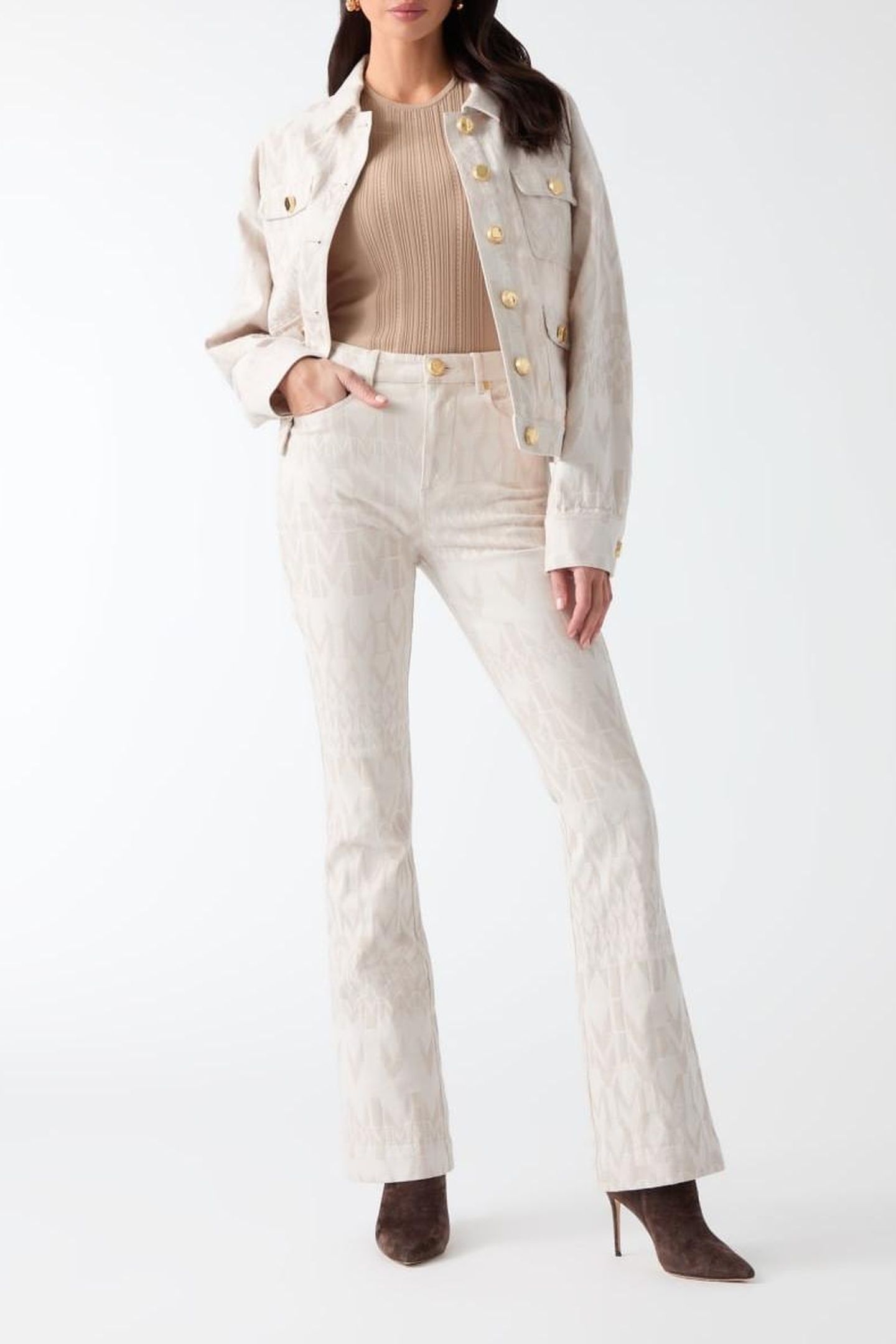SARAH DENIM FLARED P MONOGRAM OFF WHITE 3