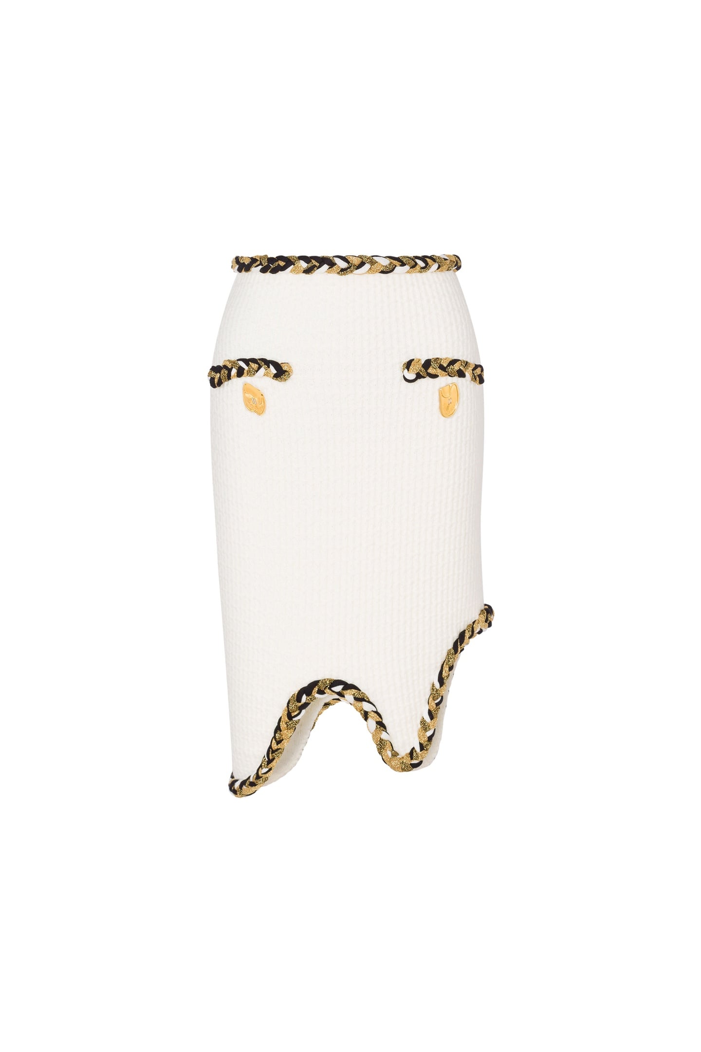 MORPHED EFFECT WOOL SKIRT WHITE 3