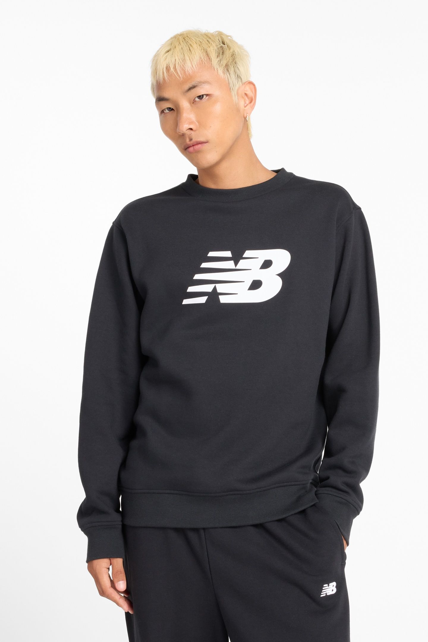 SPORT CORE BRUSHED CREW BLACK 1