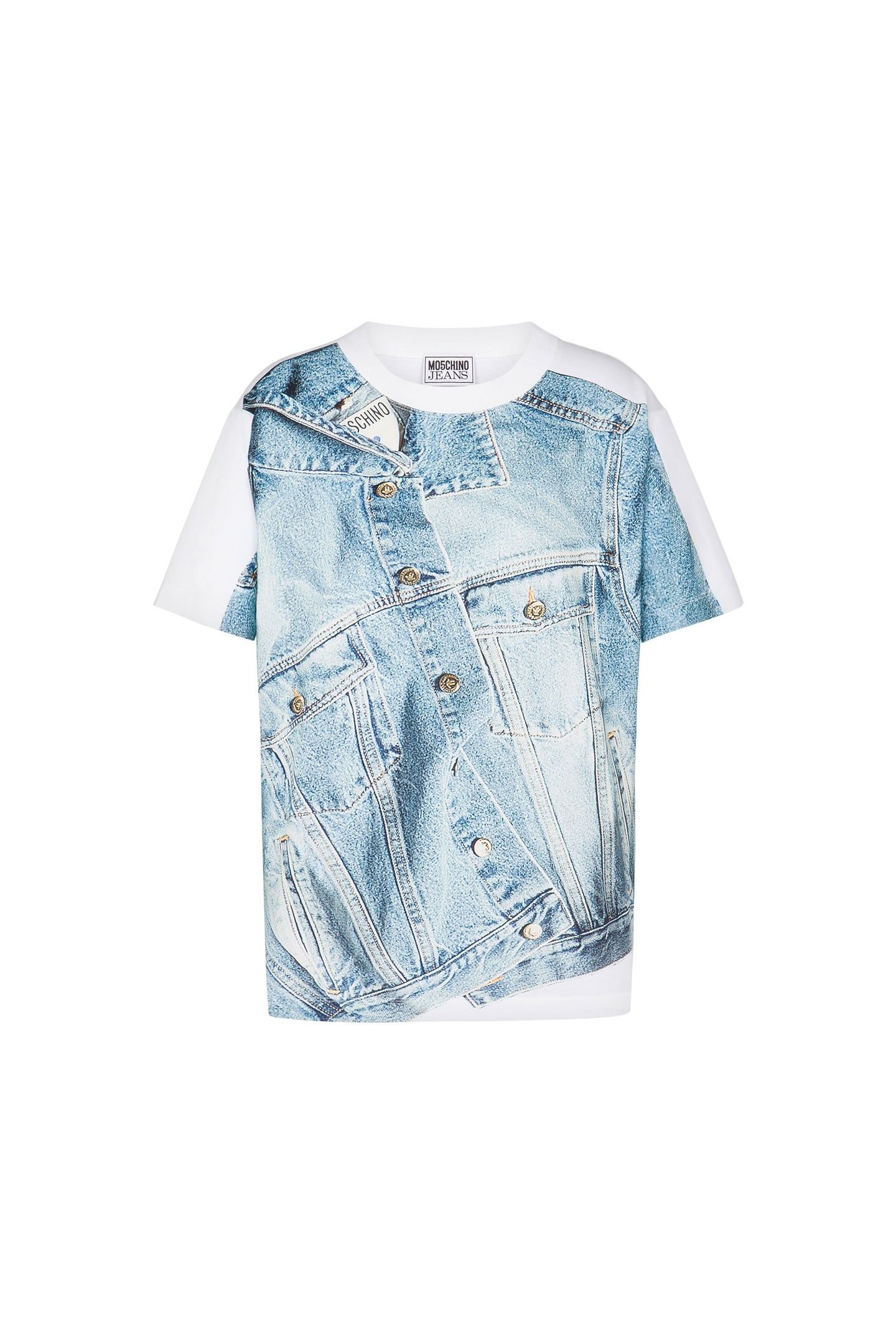T-SHIRT IN JERSEY DENIM PRINT BLUE 3