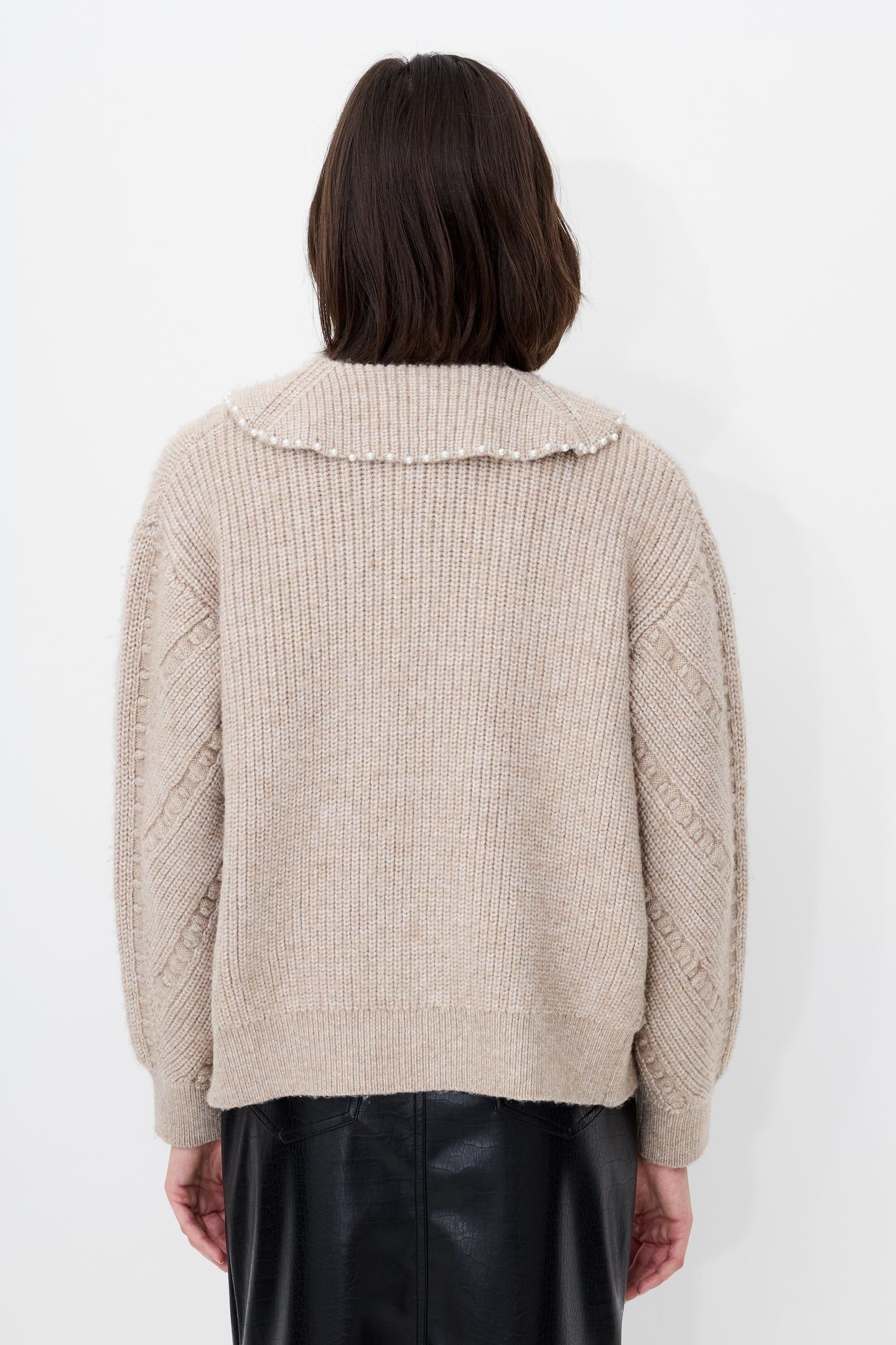 KITTY PEARL LS CARDIGAN ALMOND NEUTRAL 2