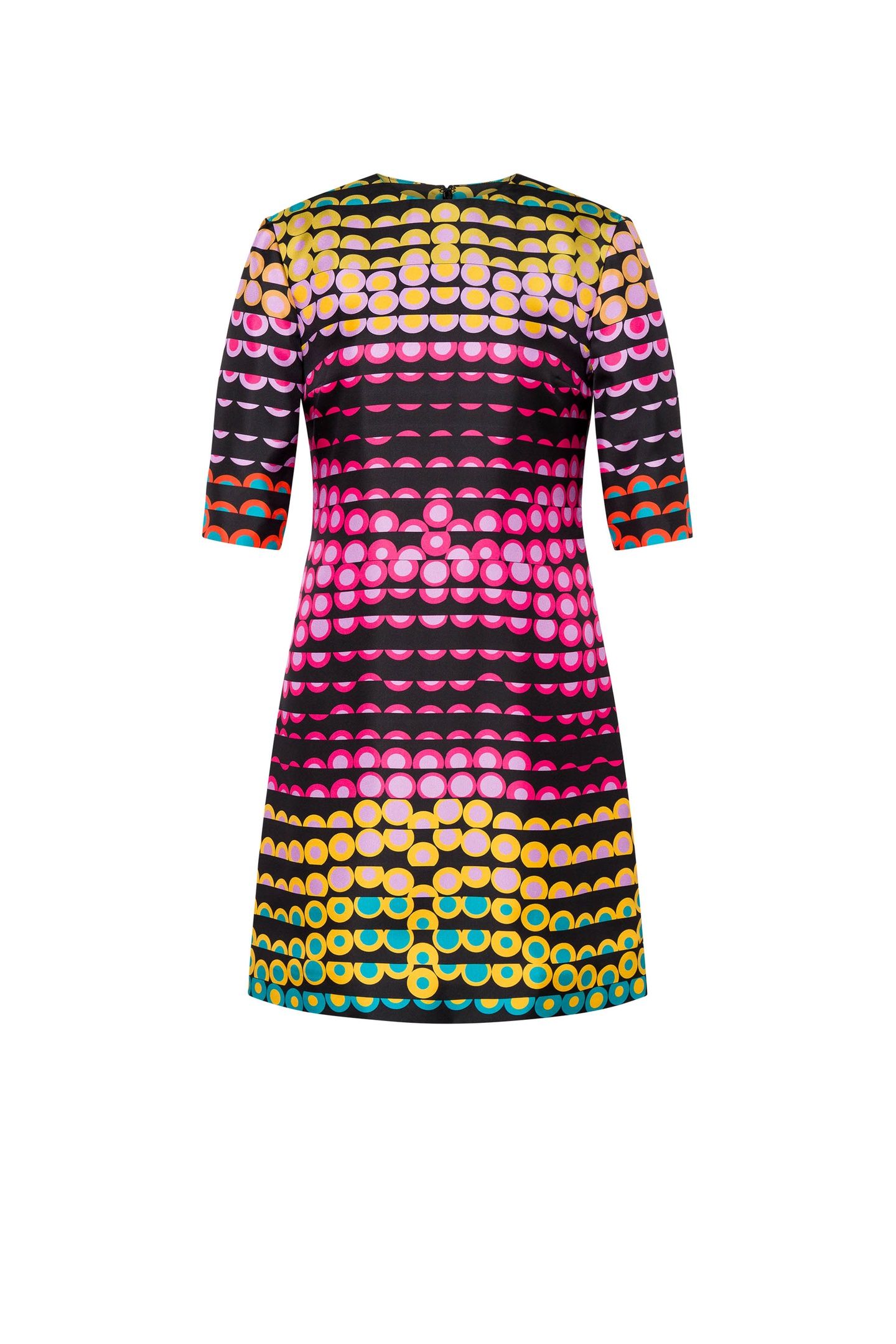 EMBROIDERED POLKA DOTS SILK TWILL DRESS BLACK 3