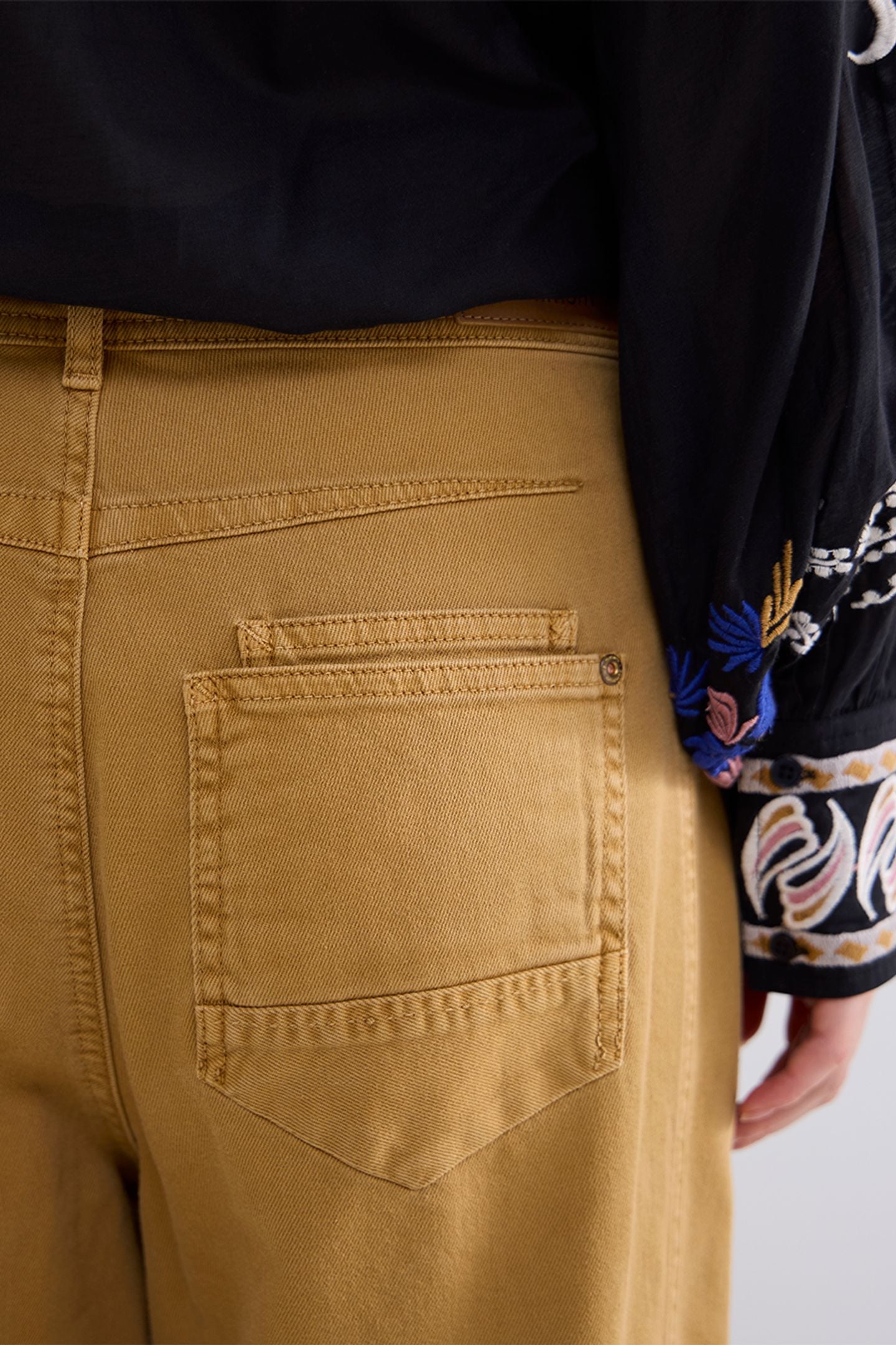 COCOON PANTS VINTAGE COMF STRETCH TWILL CAMEL BROWN 4