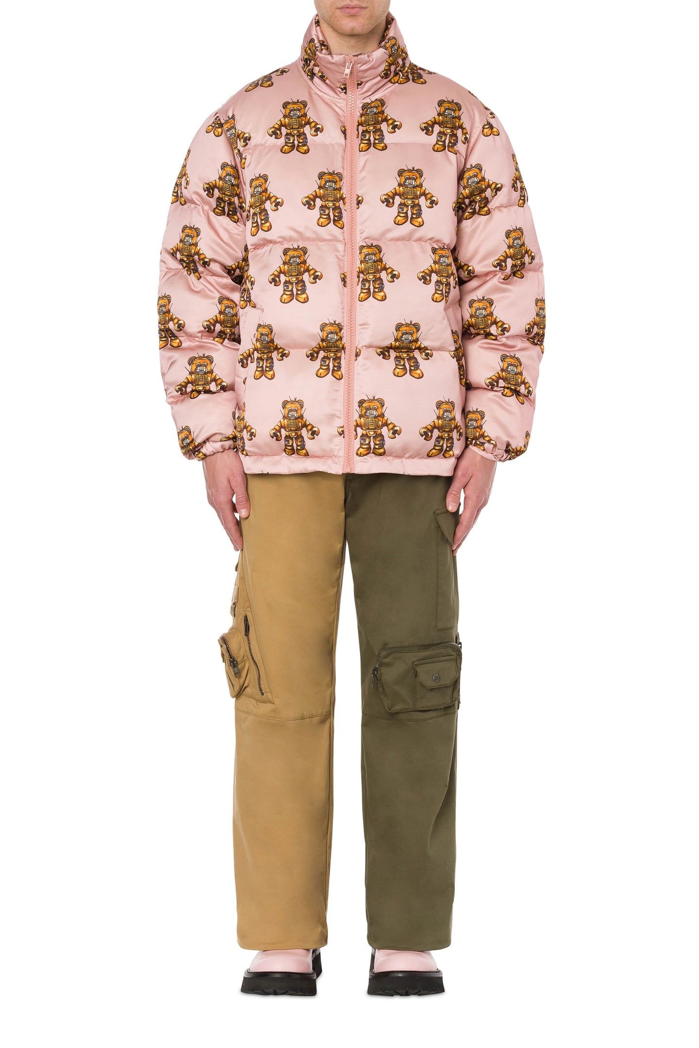 VISCOSE AND WOOL DOWN JACKET ROBOT BEAR PINK 1