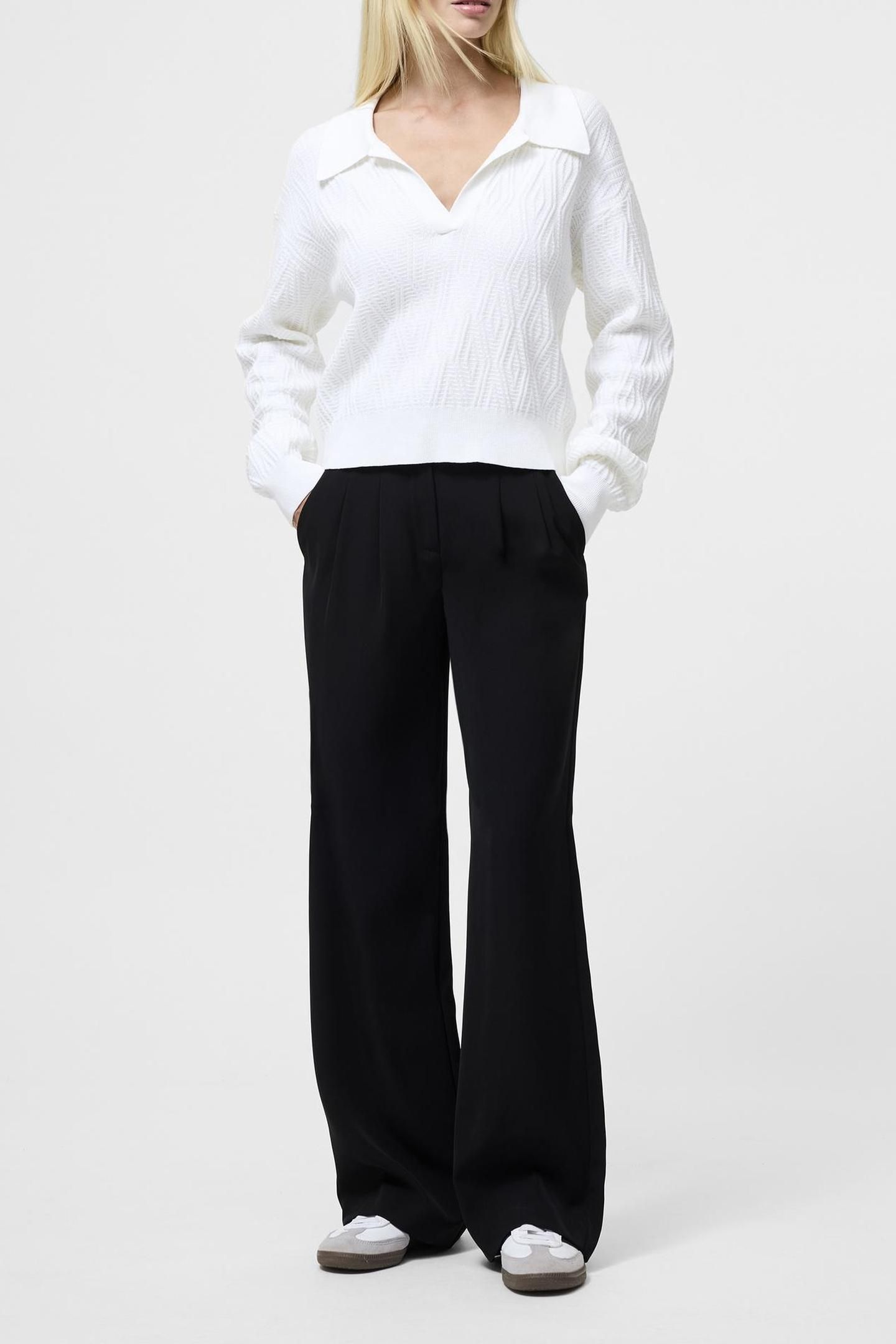 LILY MOZART COLLARED JUMPER LINEN WHITE 2