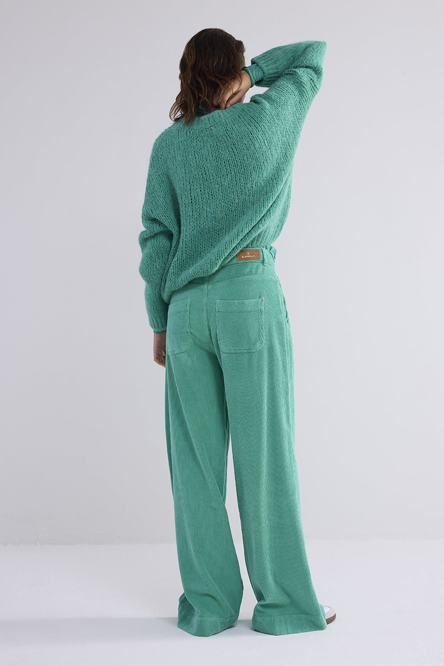 FLARED PANTS FLUID STRETCH CORD PEACOCK 2