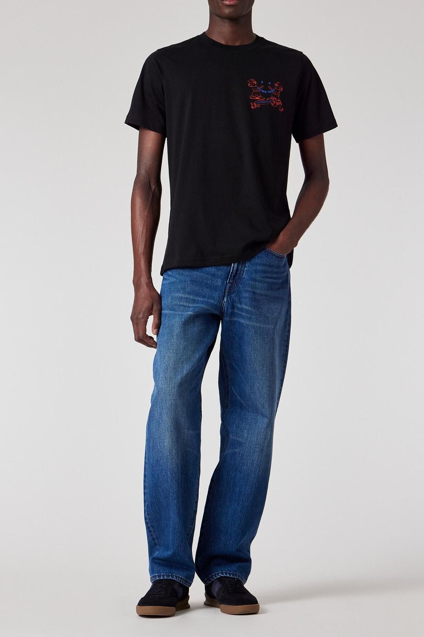 MENS REG FIT SS T SHIRT INTERNATIONAL BLACK 3