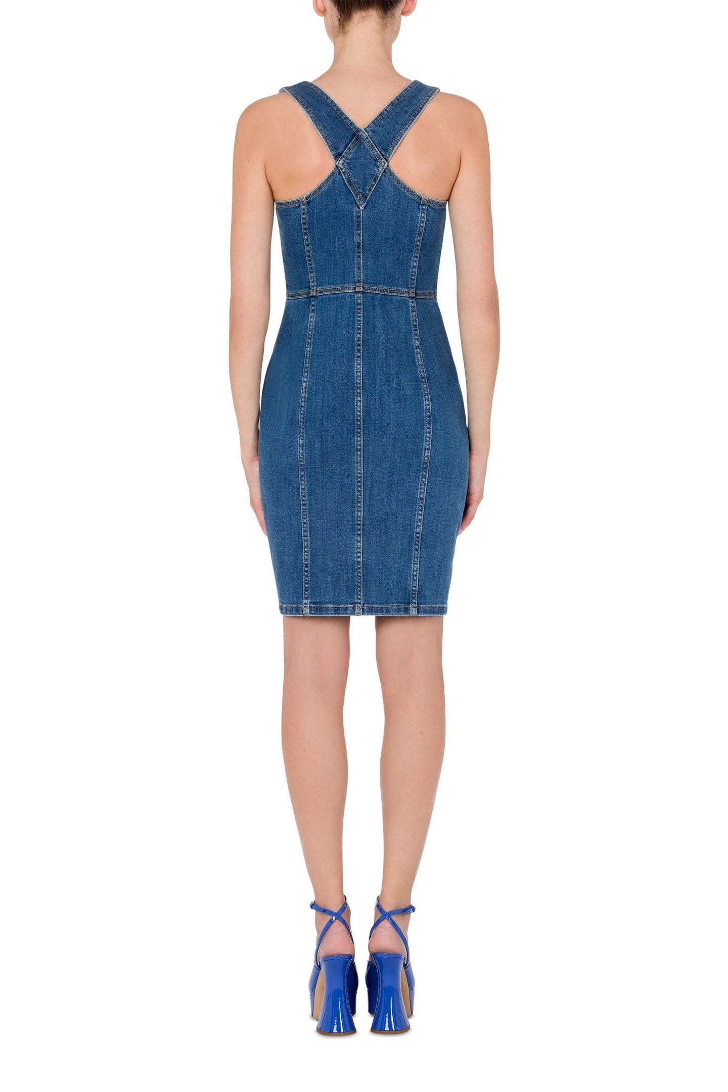 TEDDY BUTTONS DENIM DUNGAREES DRESS BLUE 2