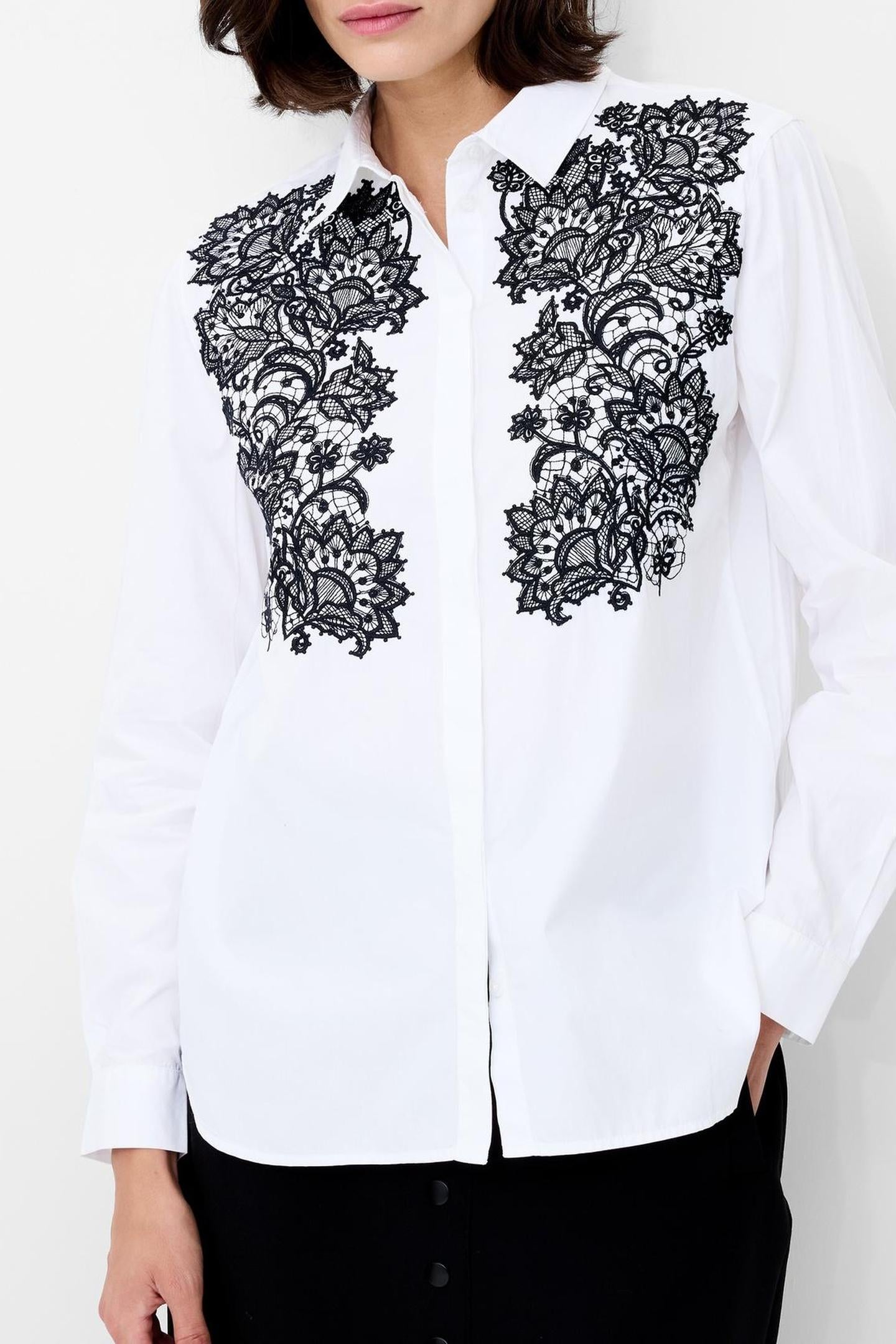 CAMBRIA CONTRAST FLORAL LINEN WHITE/BLACK 1