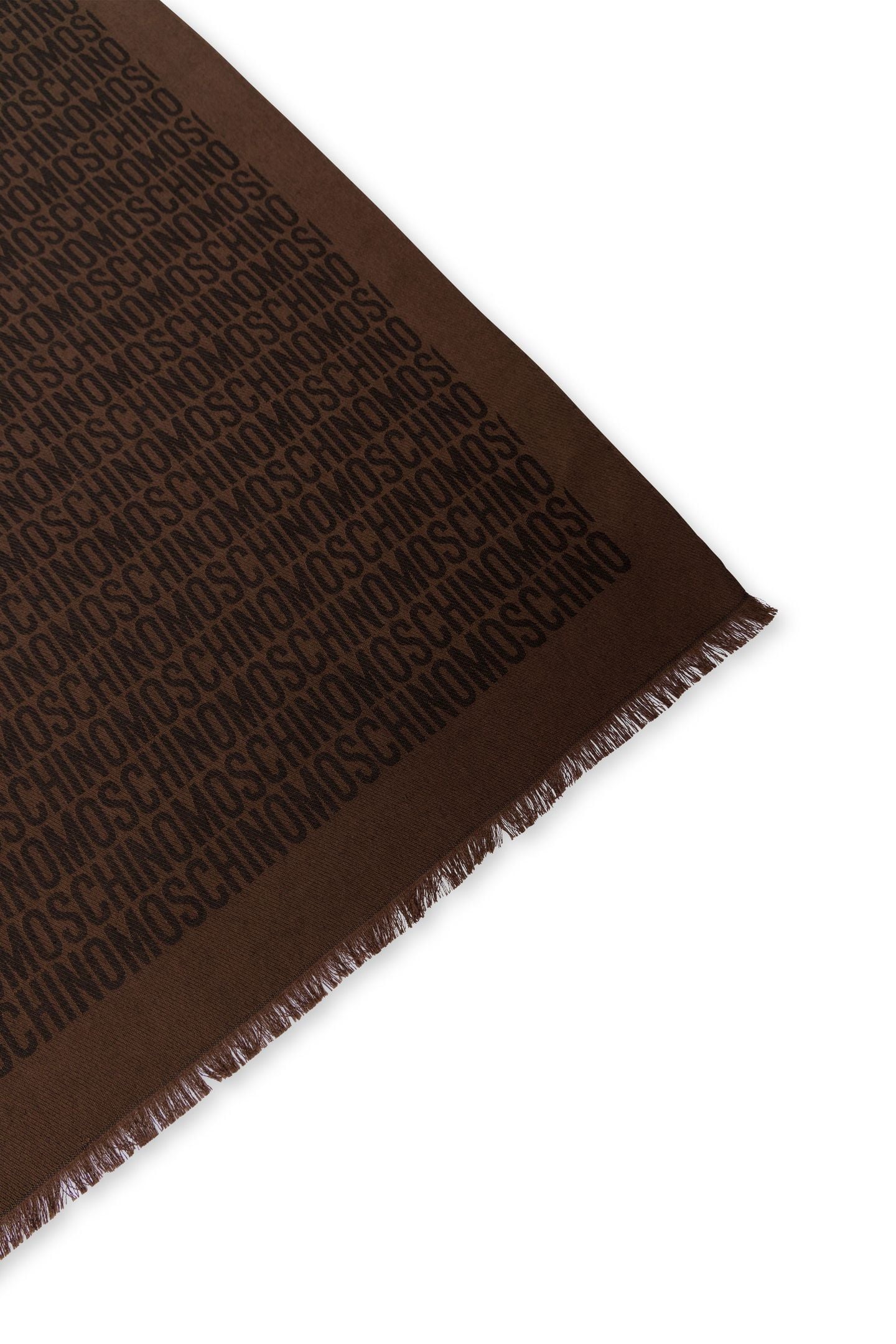 ALLOVER LOGO SILK AND WOOL SCARF BROWN 3