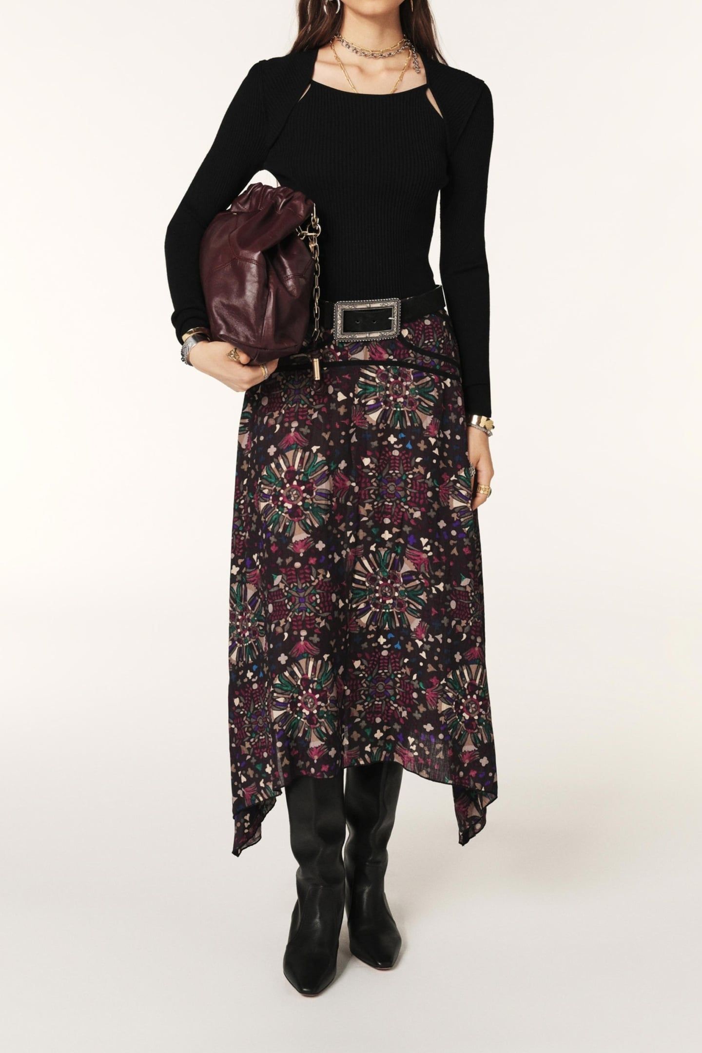 MID-LENGTH SKIRT ANTHRACITE 1