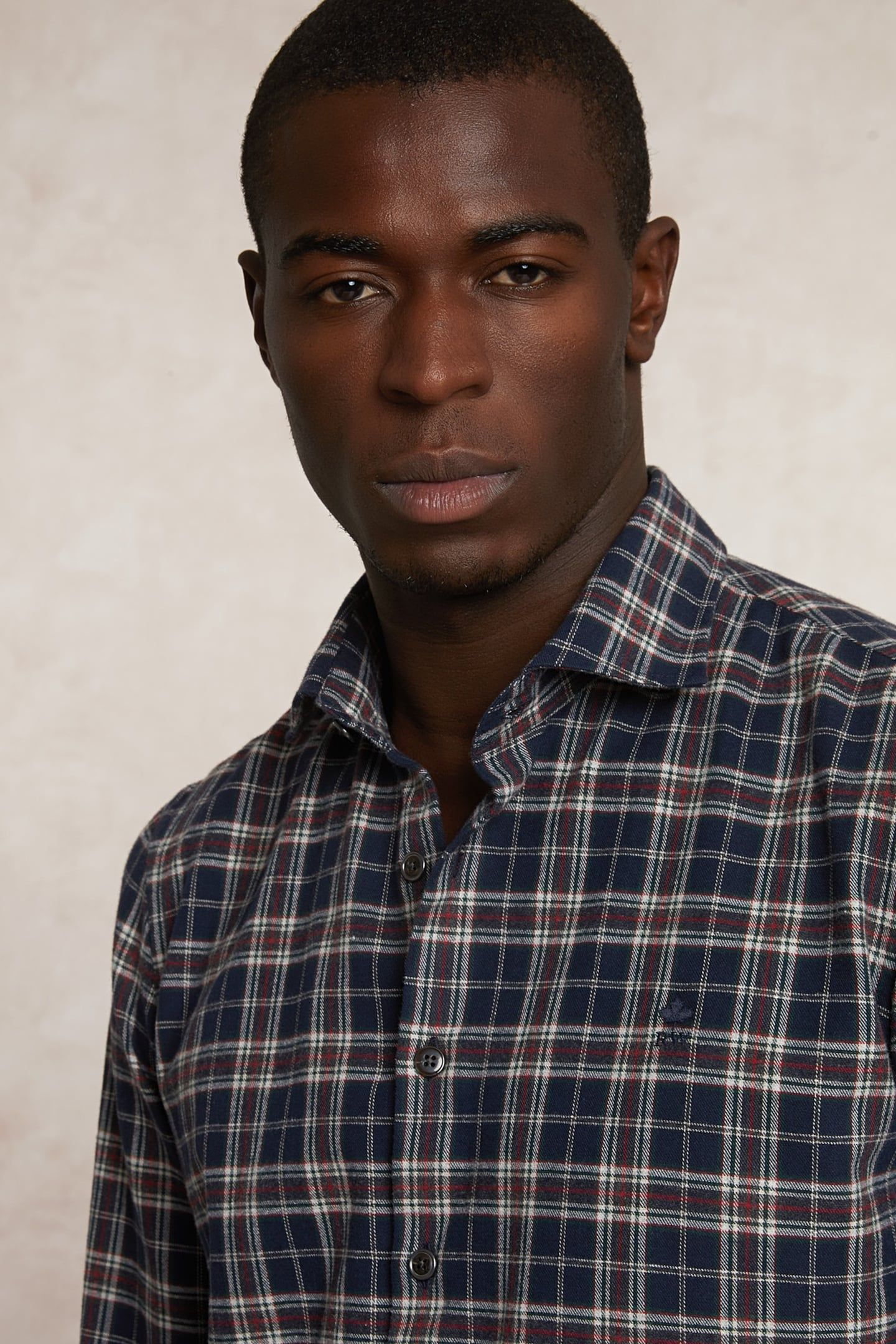 SLIM FIT CHECKED FLANNEL SHIRT BLUE/RED 4