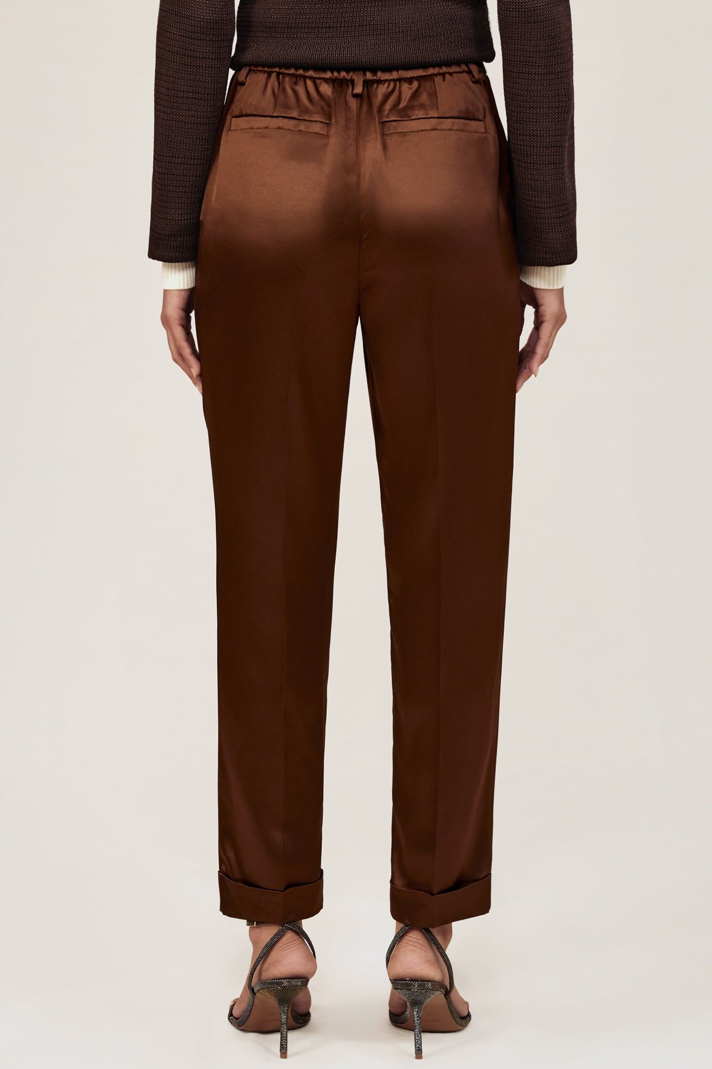 SATIN TAPER TROUSER BRONZE 2