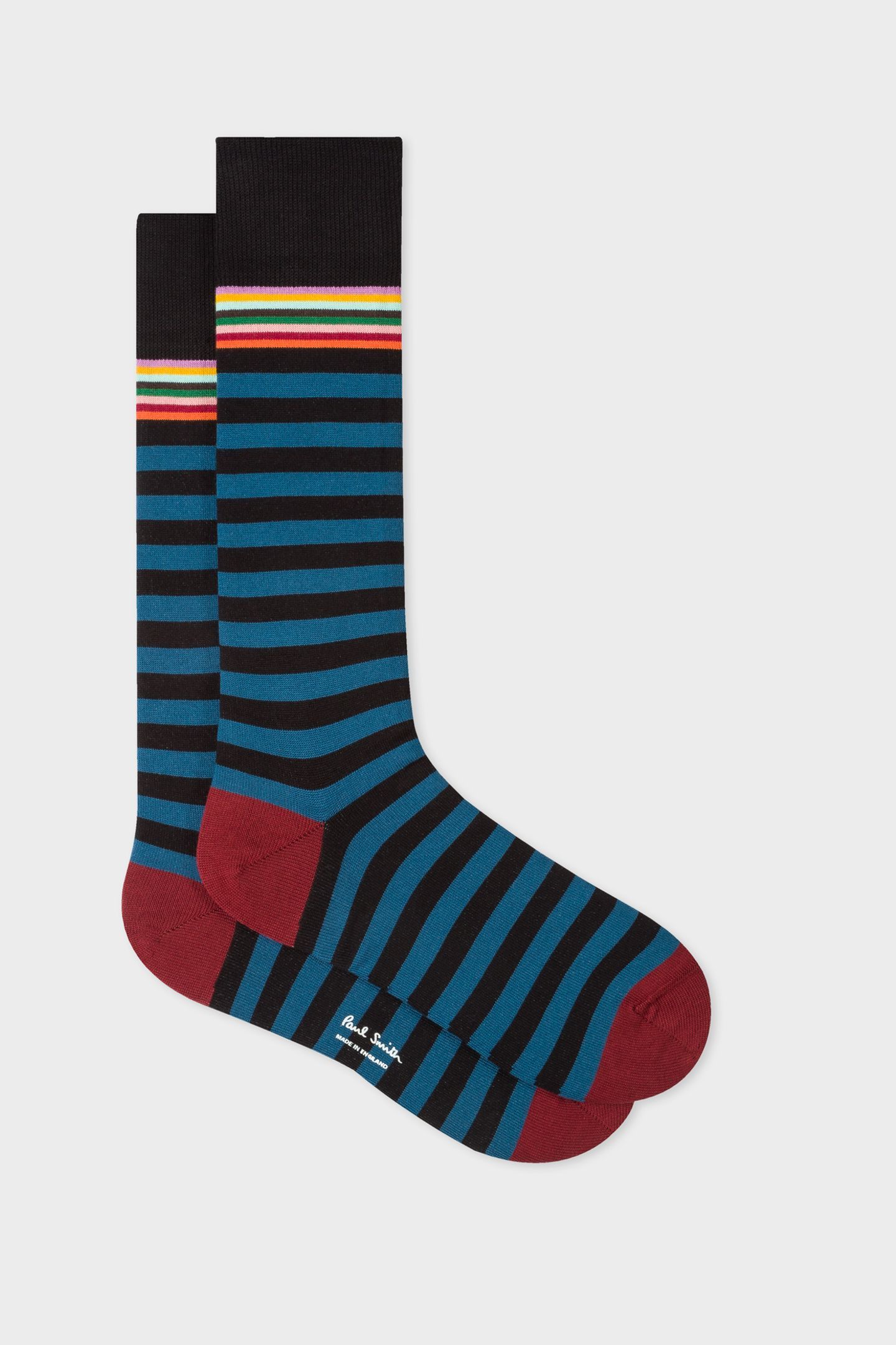 MEN SOCK TWO STRIPE PETROL GREEN 2