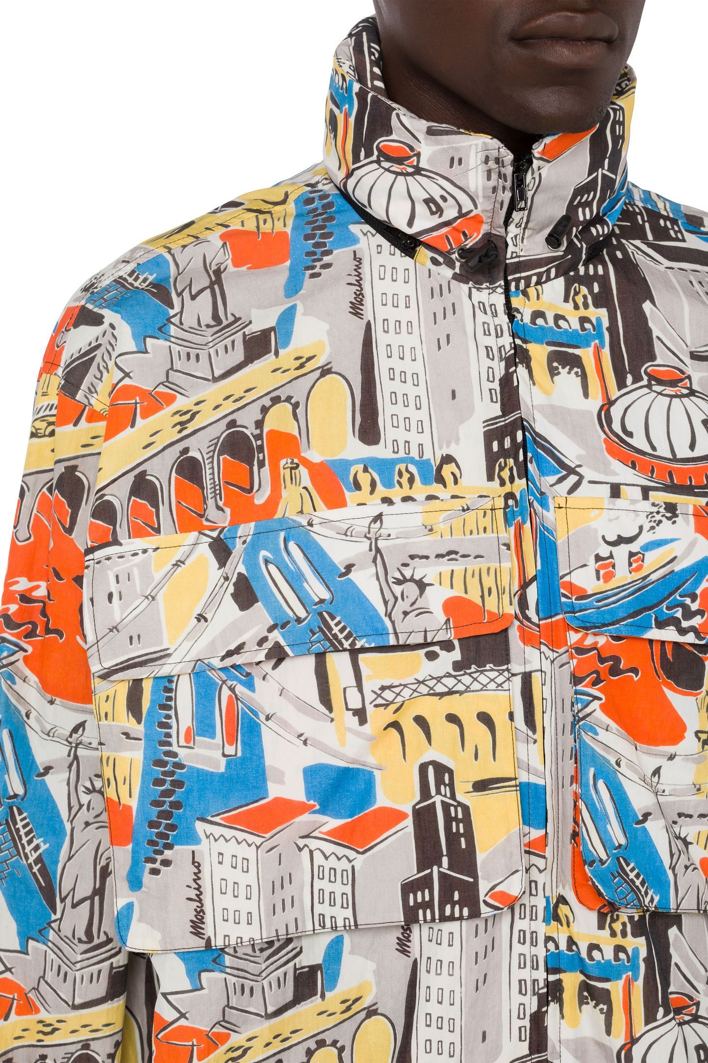 WINDBREAKER IN NYLON CITY PRINT GREY 4