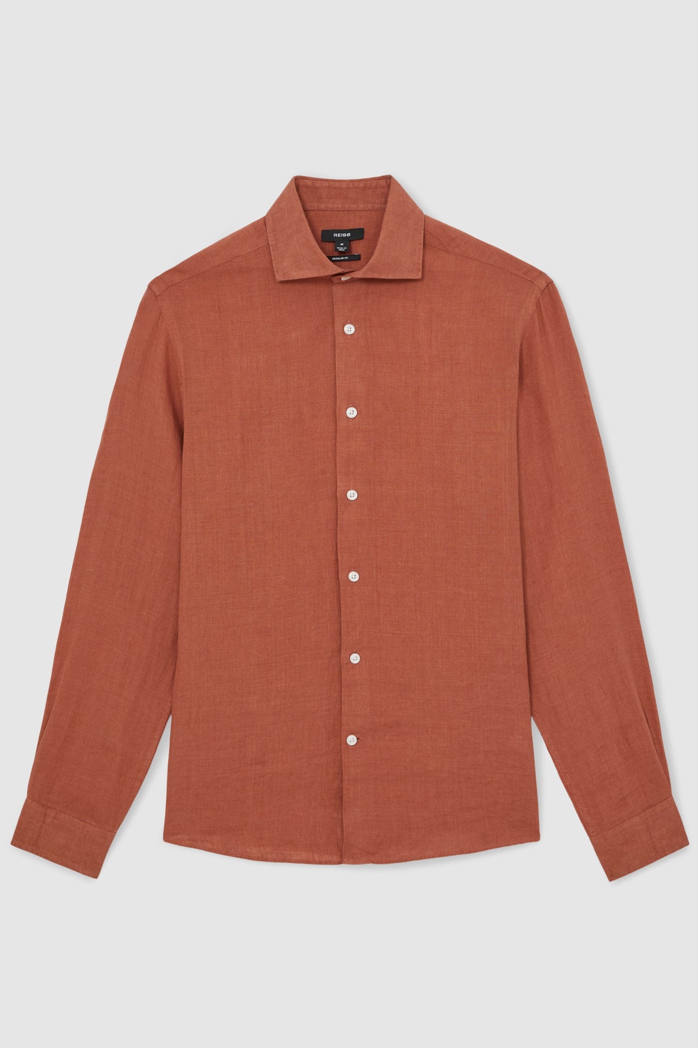 LS LINEN SHIRT CINNAMON BROWN 4