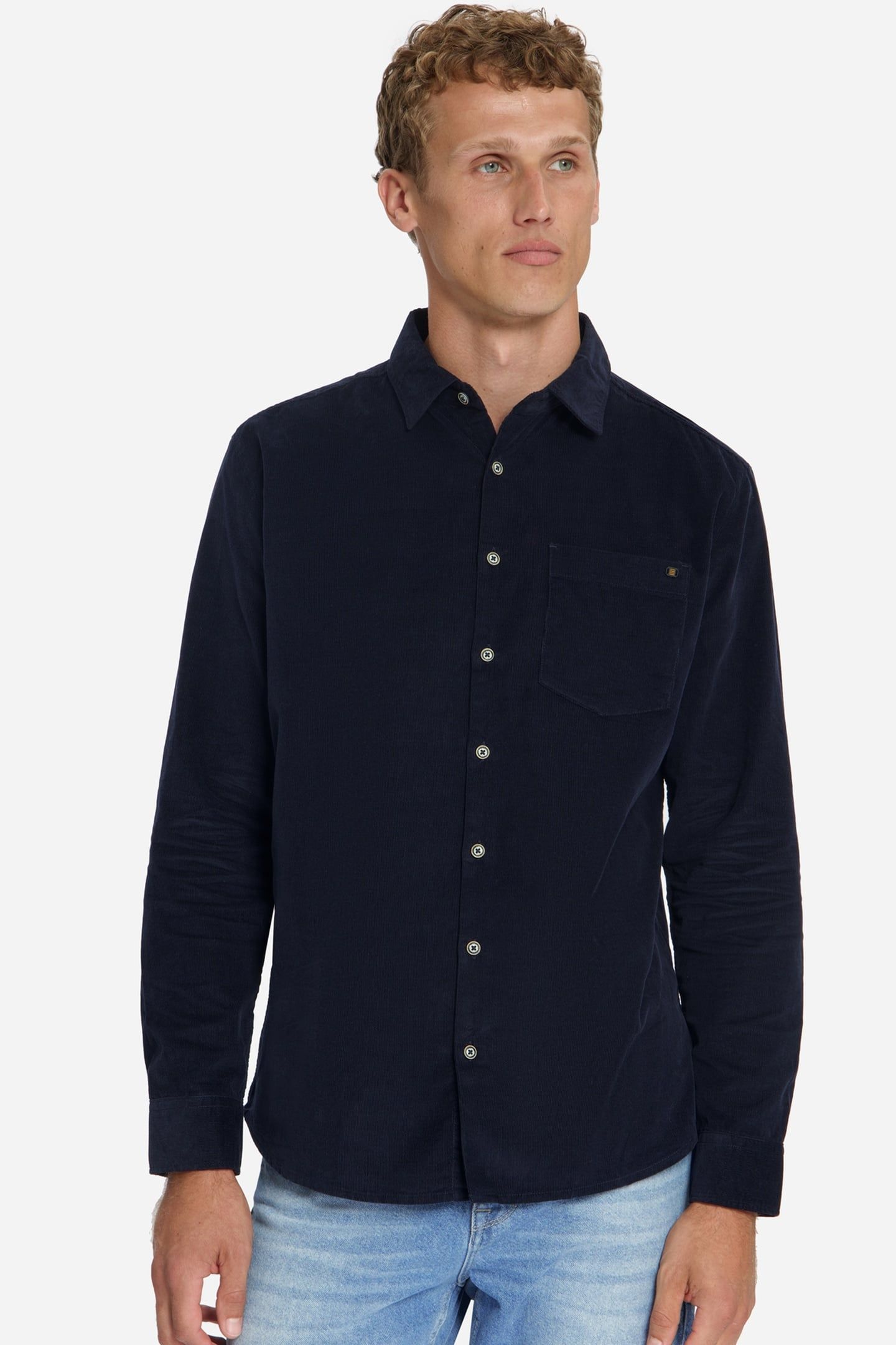 SHIRT BABY CORDUROY CHEST POCKETS DARK NIGHT 1