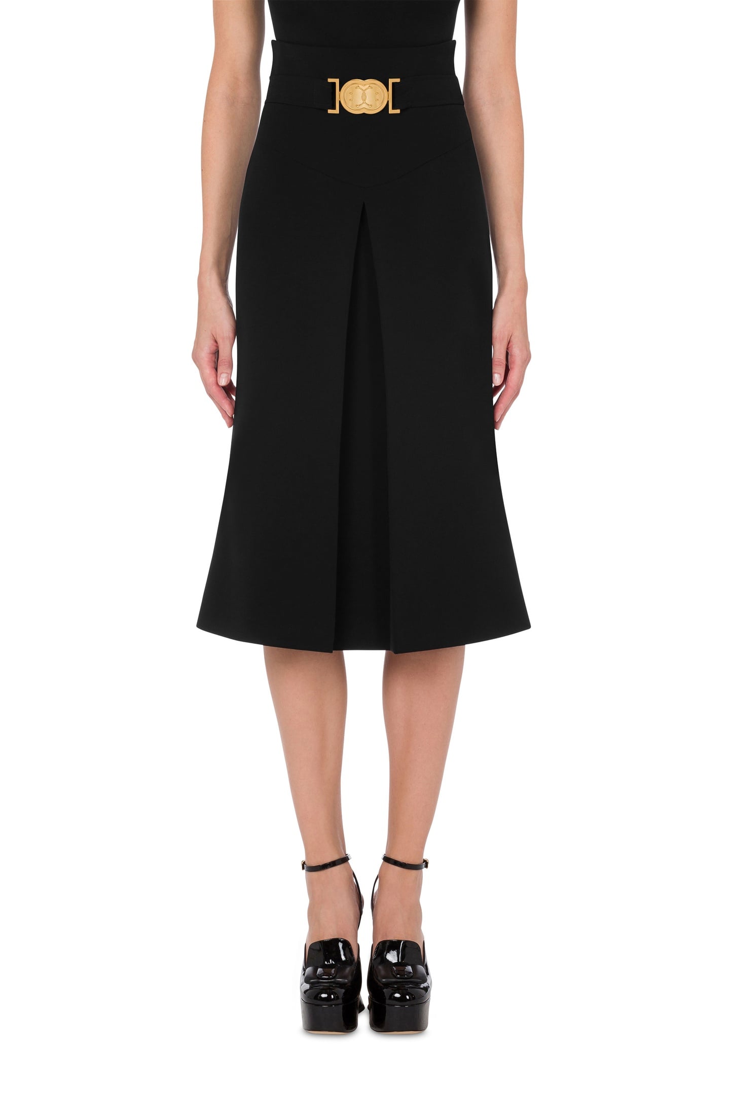 DOUBLE SMILEY®LOGO CRÊPE SKIRT BLACK 1