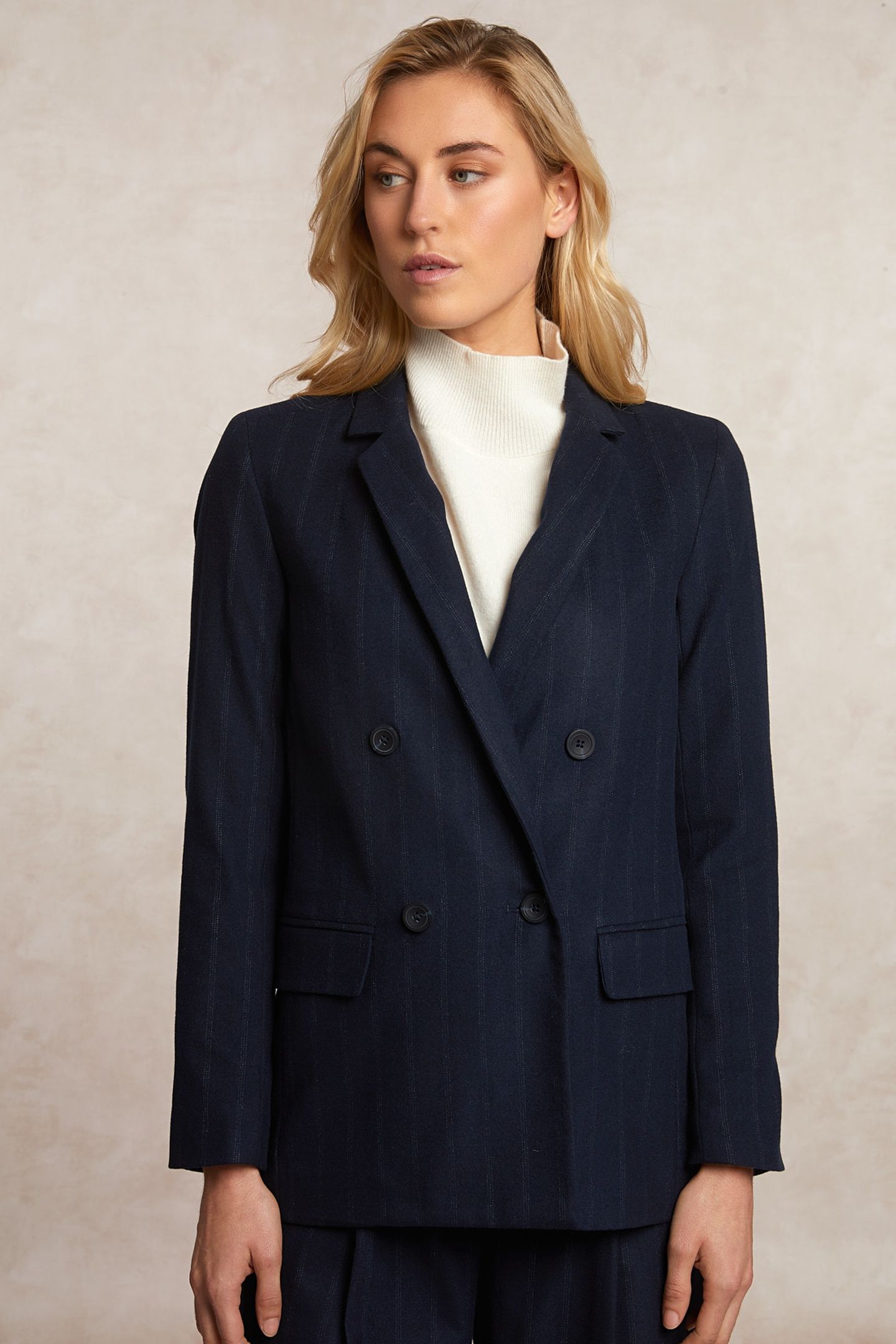 STRIPED BLAZER DOUBLE CLOSURE BLUE 3