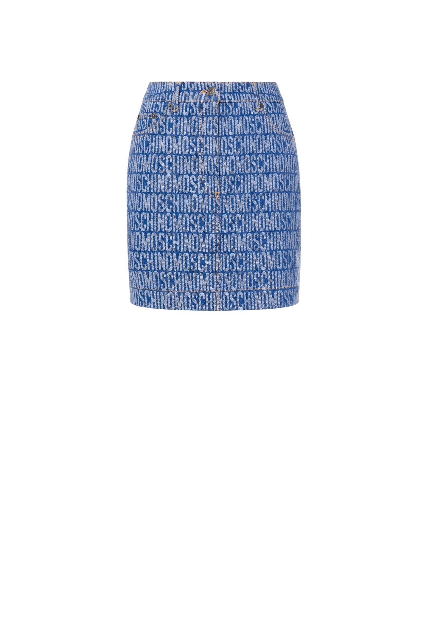 ALLOVER LOGO DENIM MINI SKIRT BLUE 3