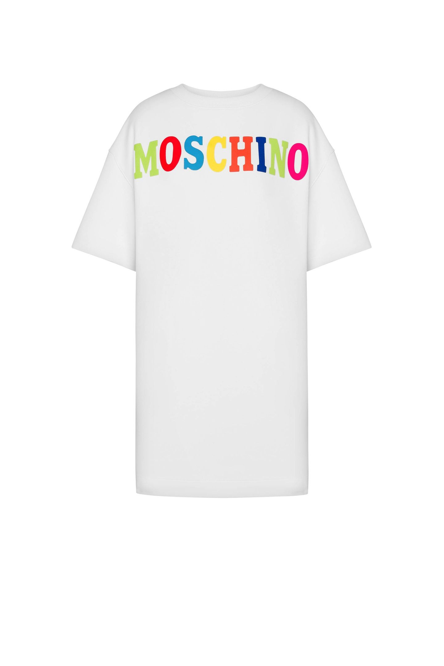 MULTICOLOR LOGO INTERLOCK JERSEY DRESS WHITE 3