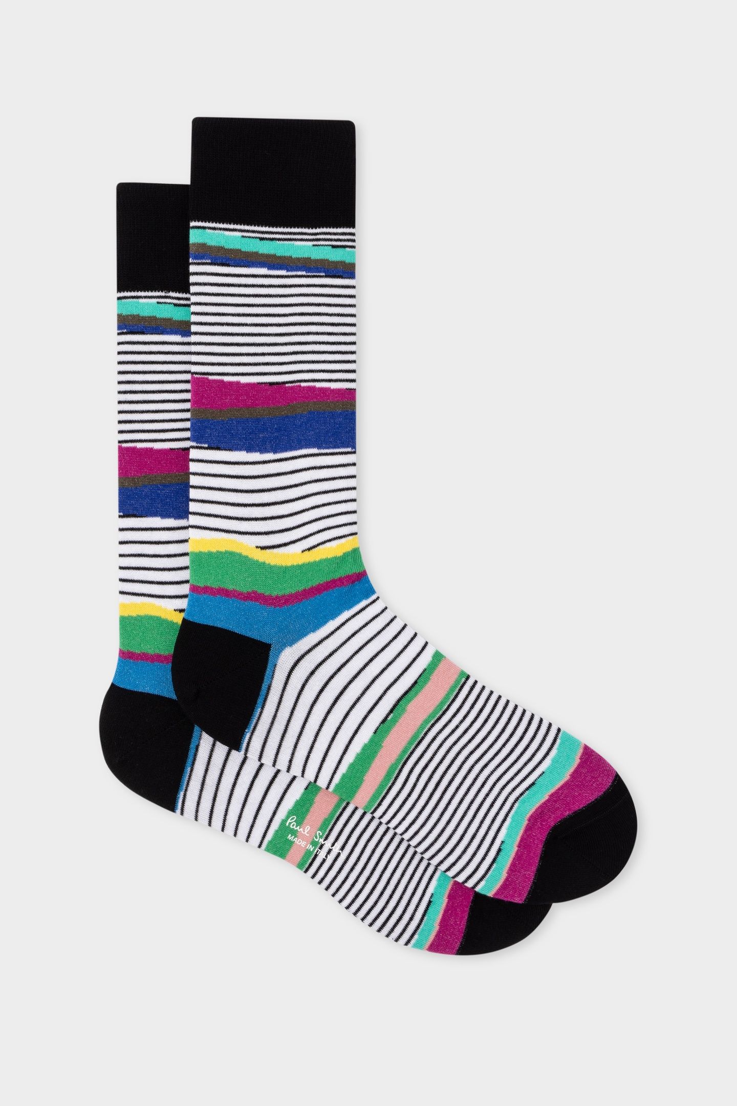 MEN SOCK ELI STRIPE BLACK 2