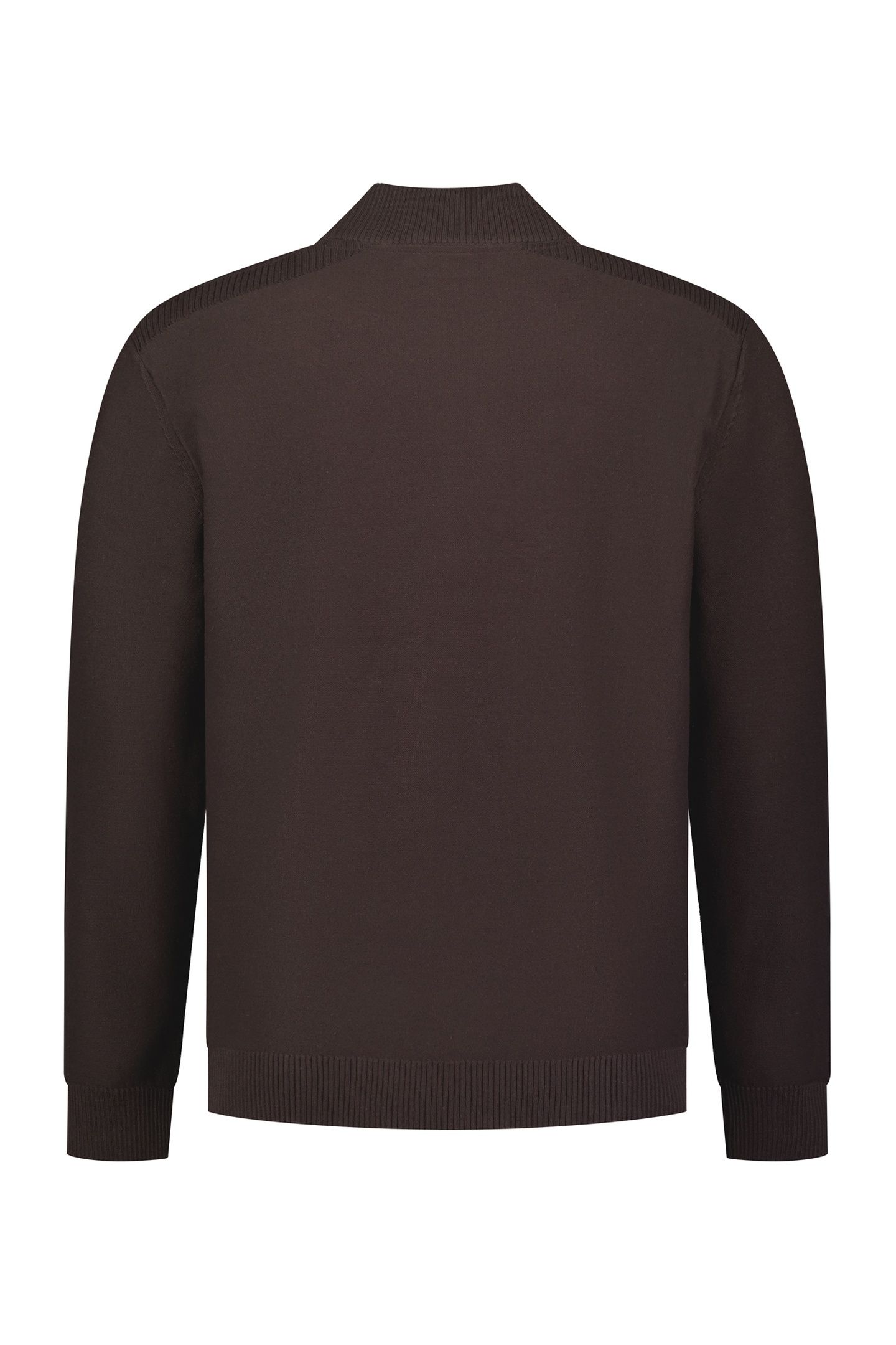 PULLOVER FULL ZIP SHOULDER DETAIL DARK BROWN 2