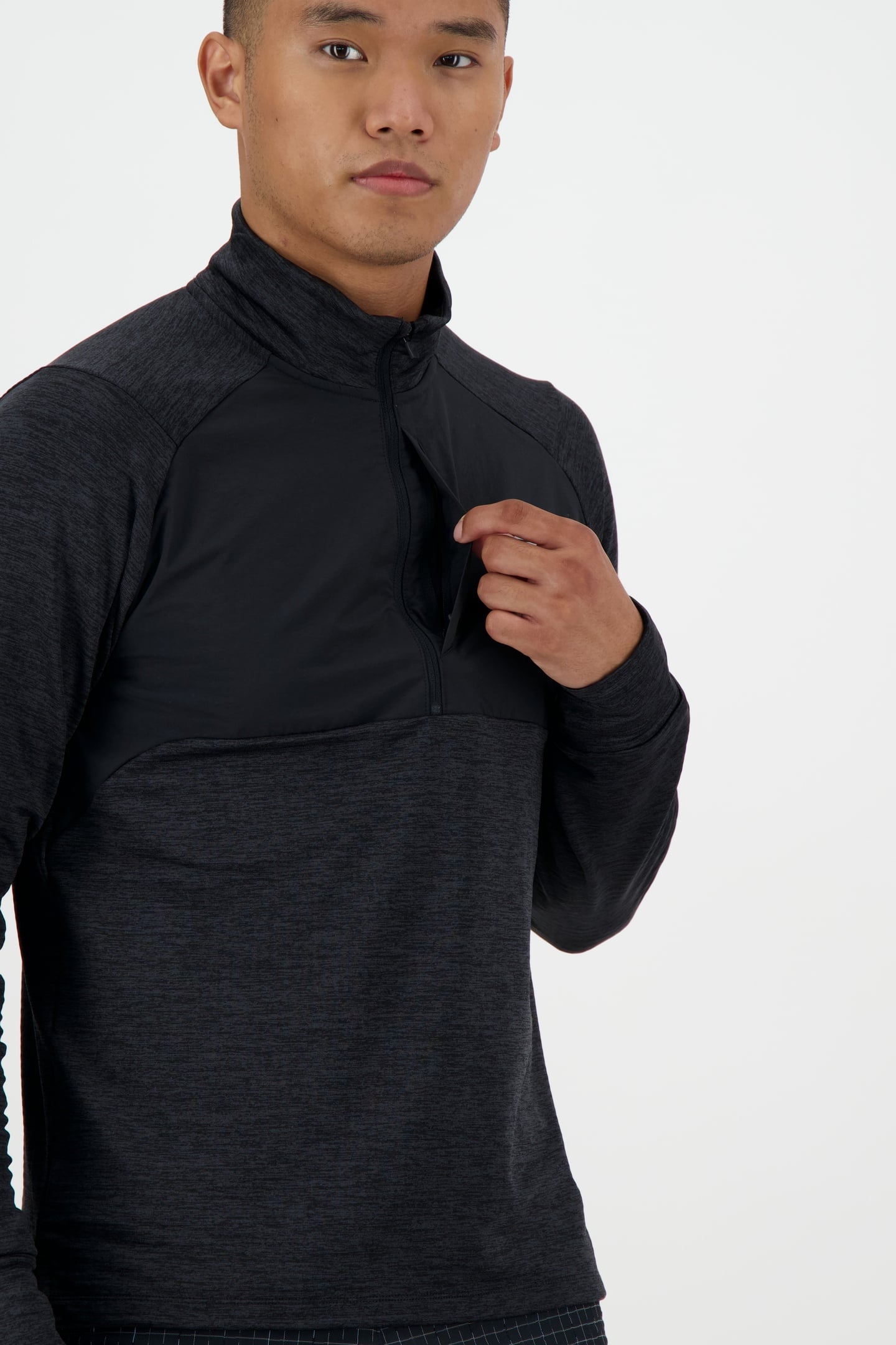 RC ESSENTIAL HEAT GRID 1/2 ZIP BLACK 6