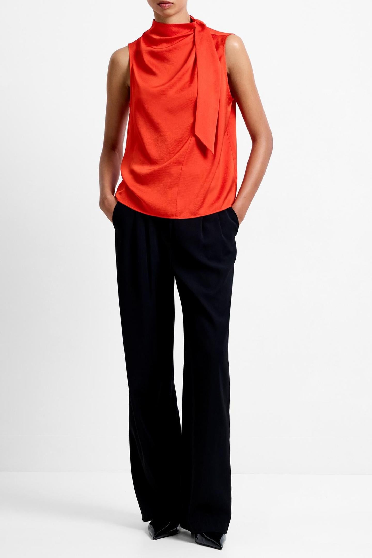 ELIZA SATIN TOP FLAME ORANGE 1