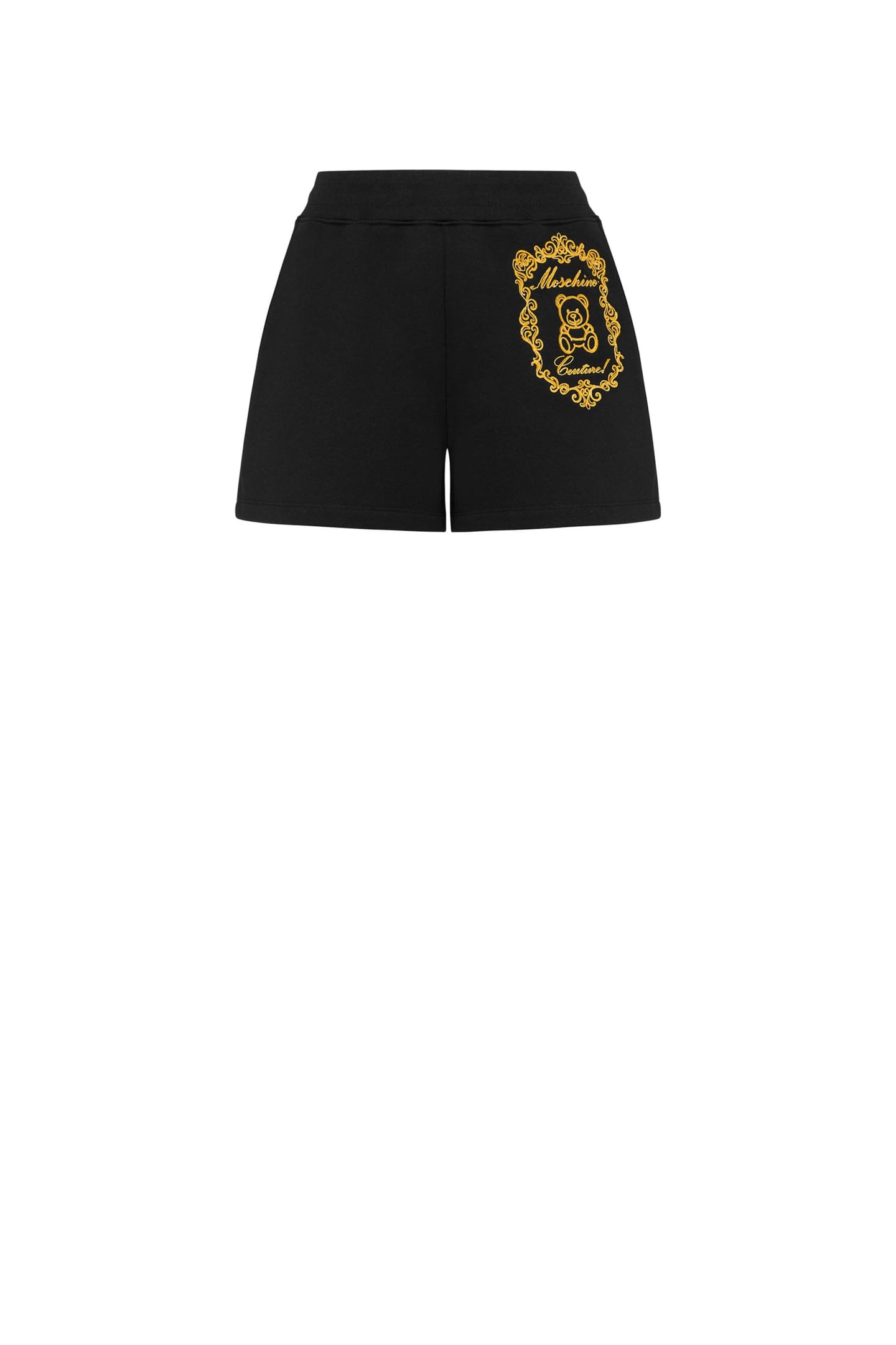 TEDDY EMBROIDERY FLEECE SHORTS BLACK 3