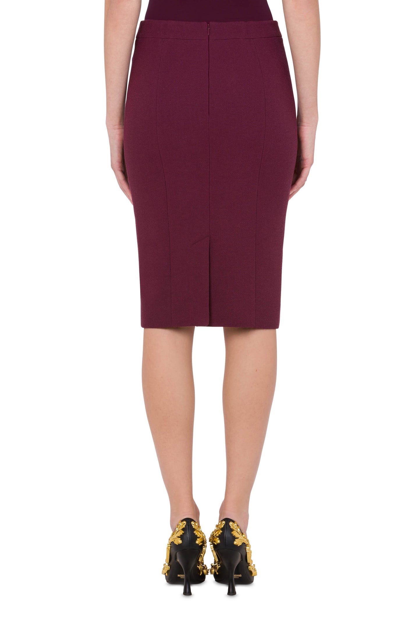 WOOL AND VISCOSE BOUCLÉ SKIRT RED 2