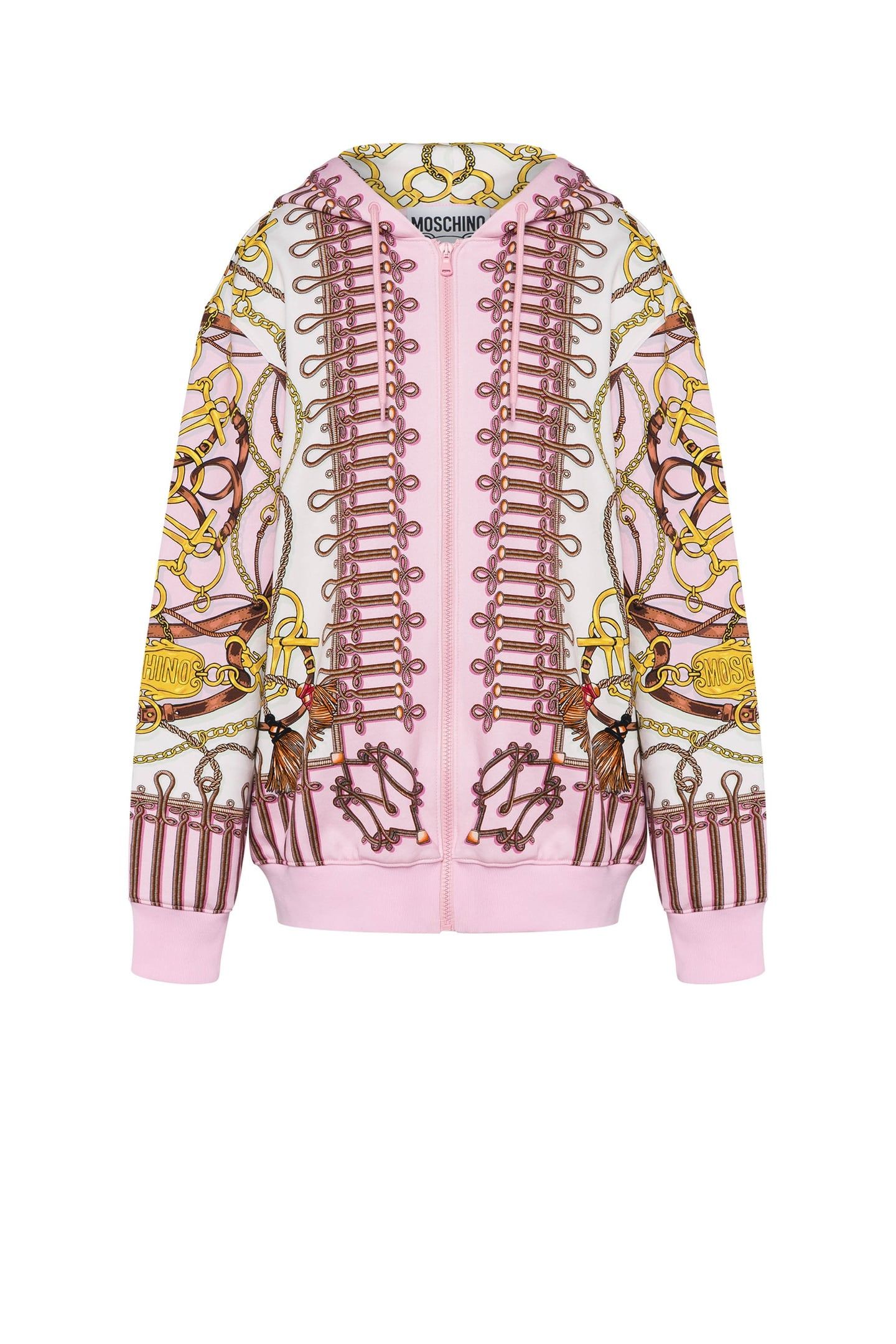 COTTON SWEATSHIRT MILITARY TEDDY SCARF PINK 3