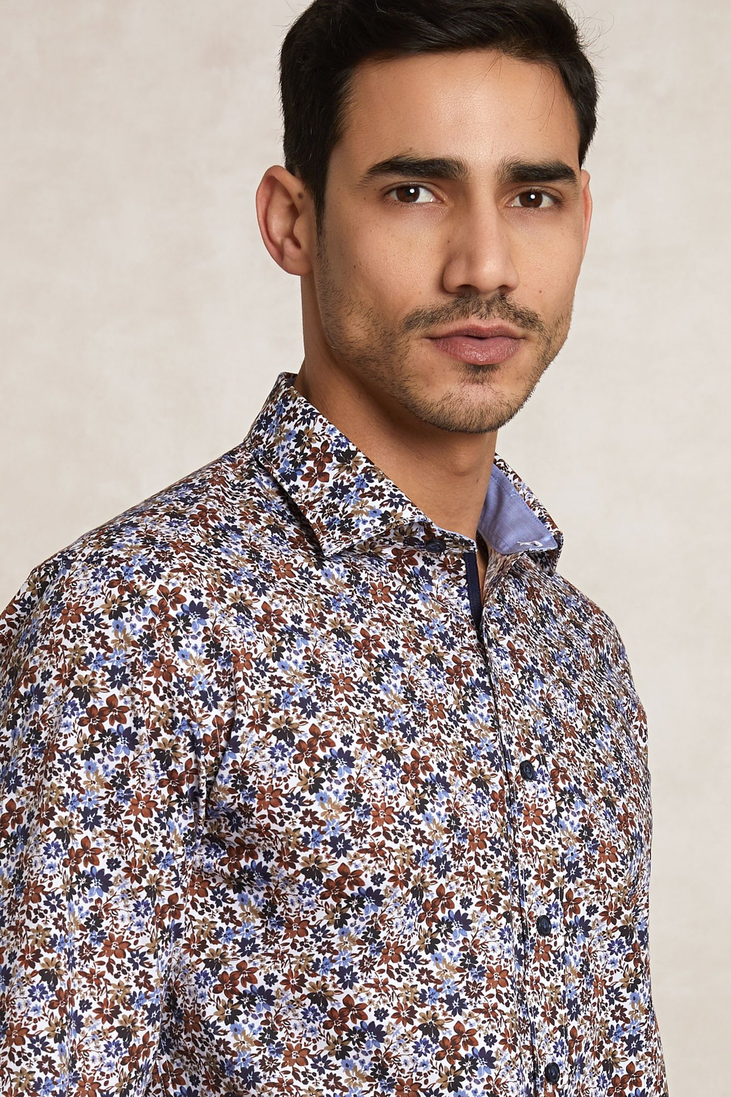CUSTOM FIT COTTON FLORAL SHIRT MULTI 4