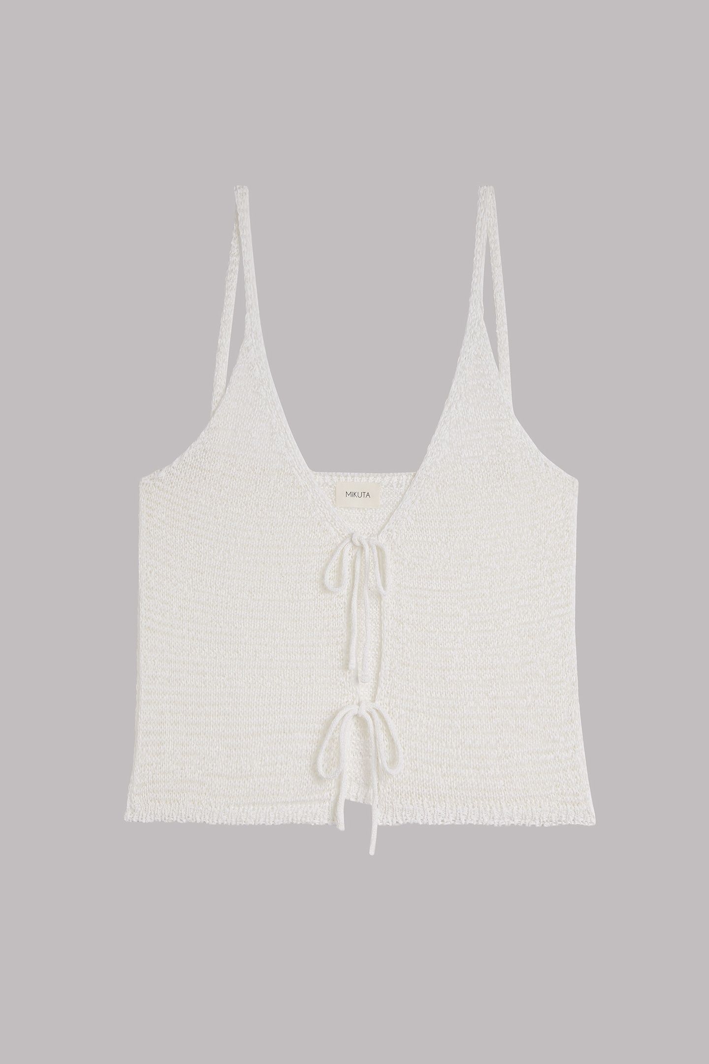 THE WHITE KNITTED VEST TOP ECRU 3