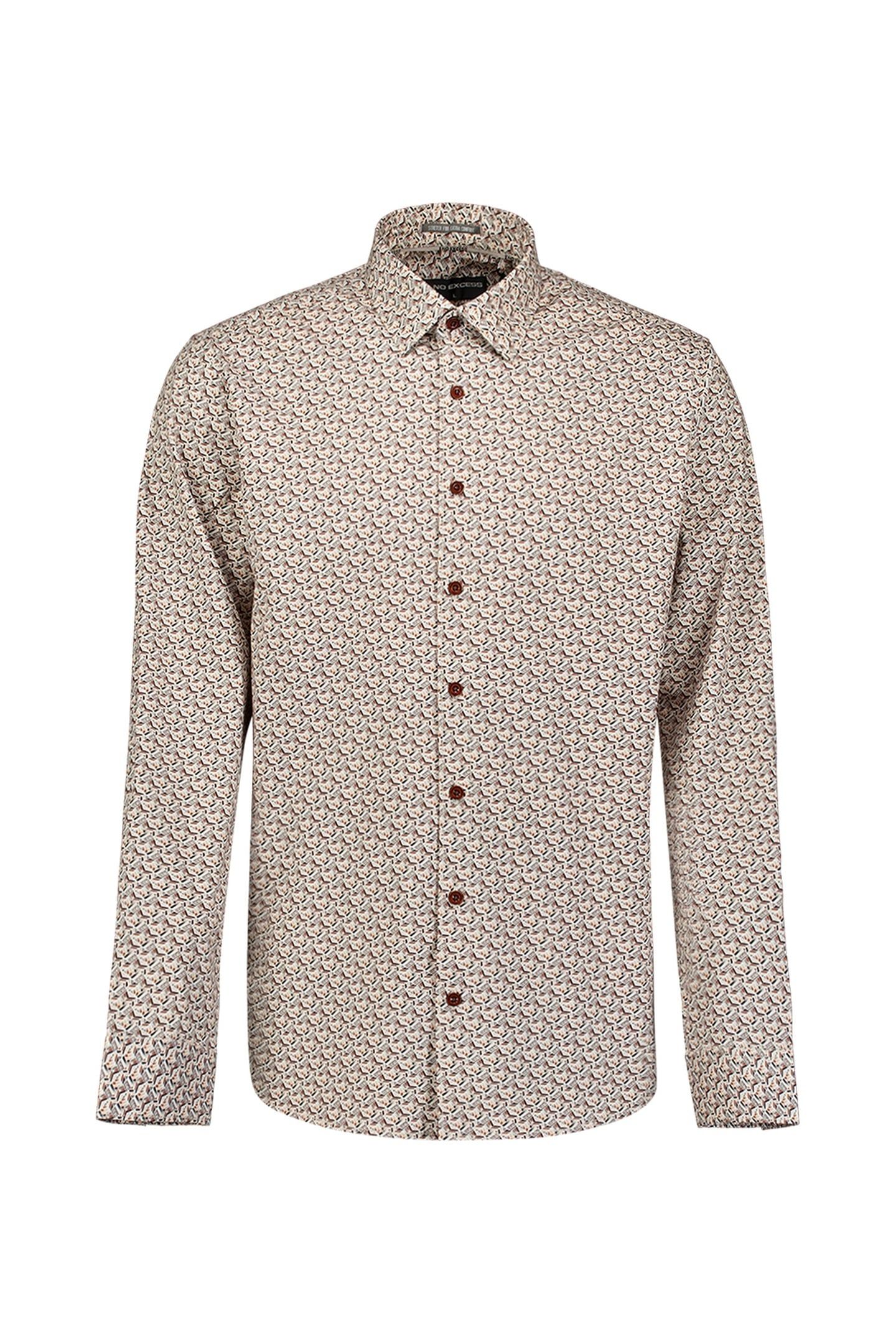 SHIRT STRETCH ALLOVER PRINTED CARAMEL 5