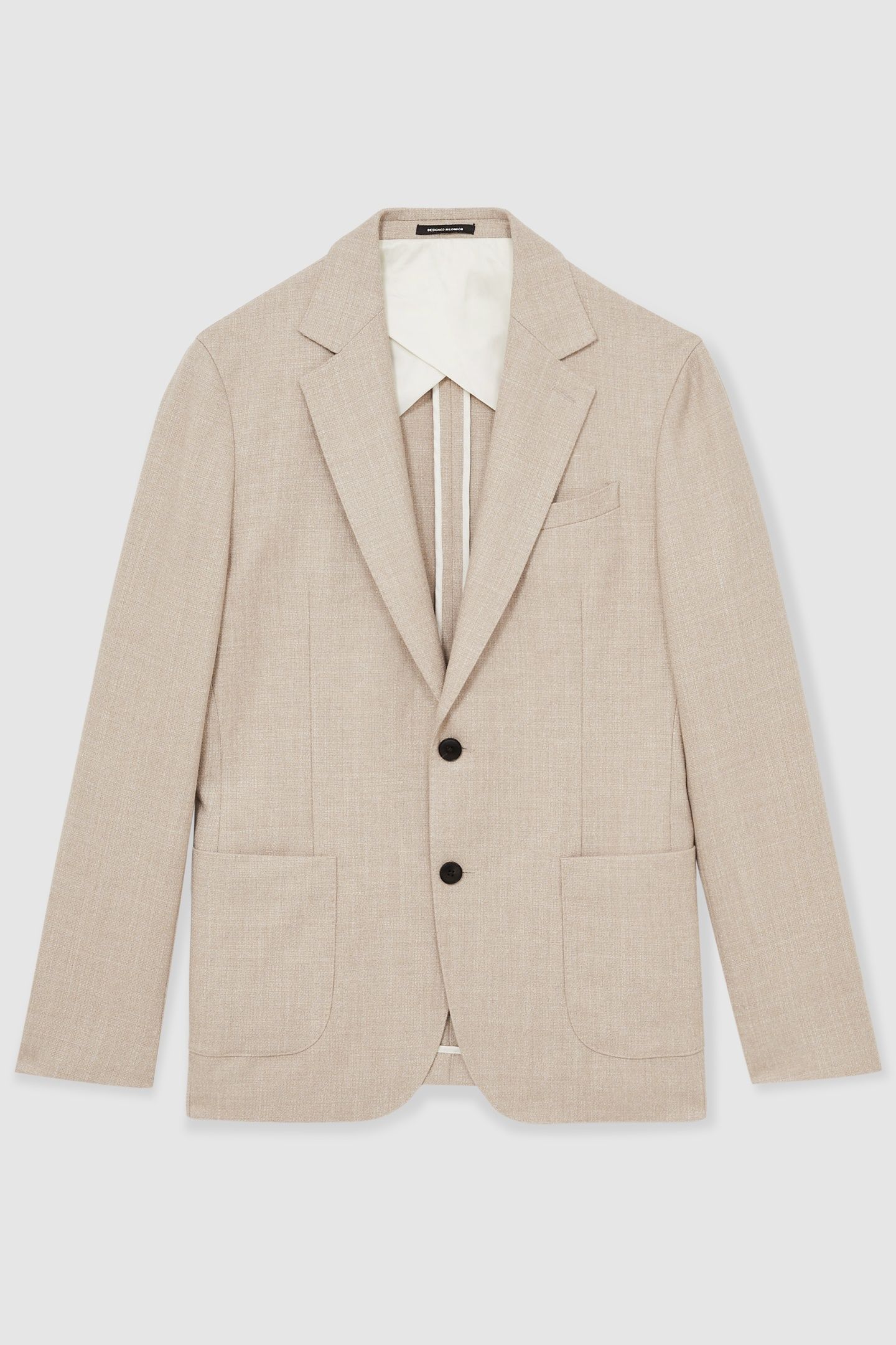SB 2B NOTCH TEXTURED BLAZER OATMEAL 4