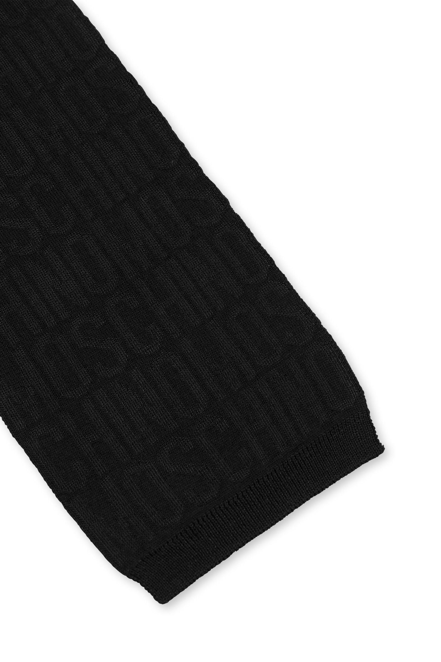 THIN KNIT SCARF ALLOVER LOGO BLACK 3