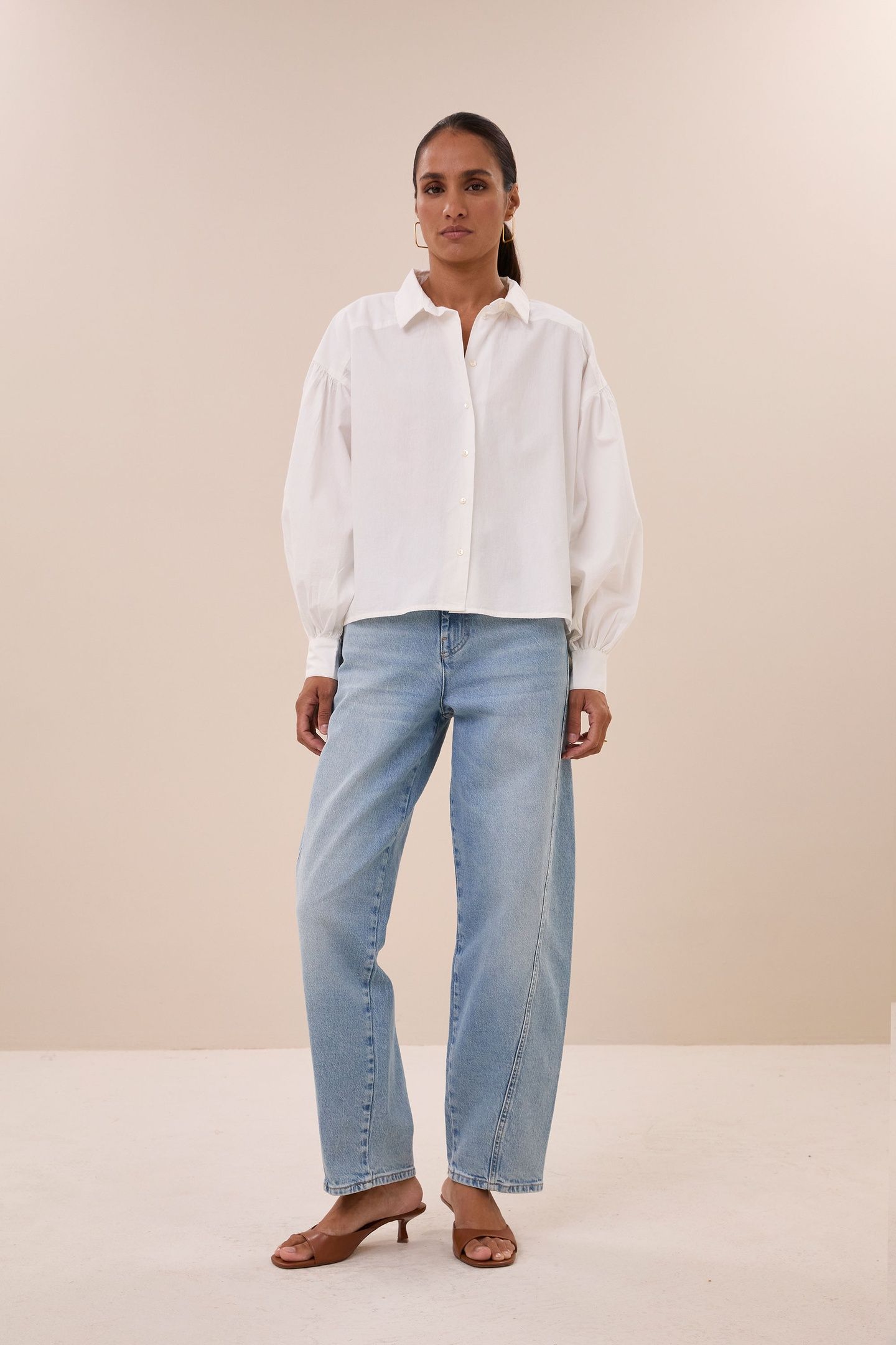 SARAH POPLIN BLOUSE WHITE 2