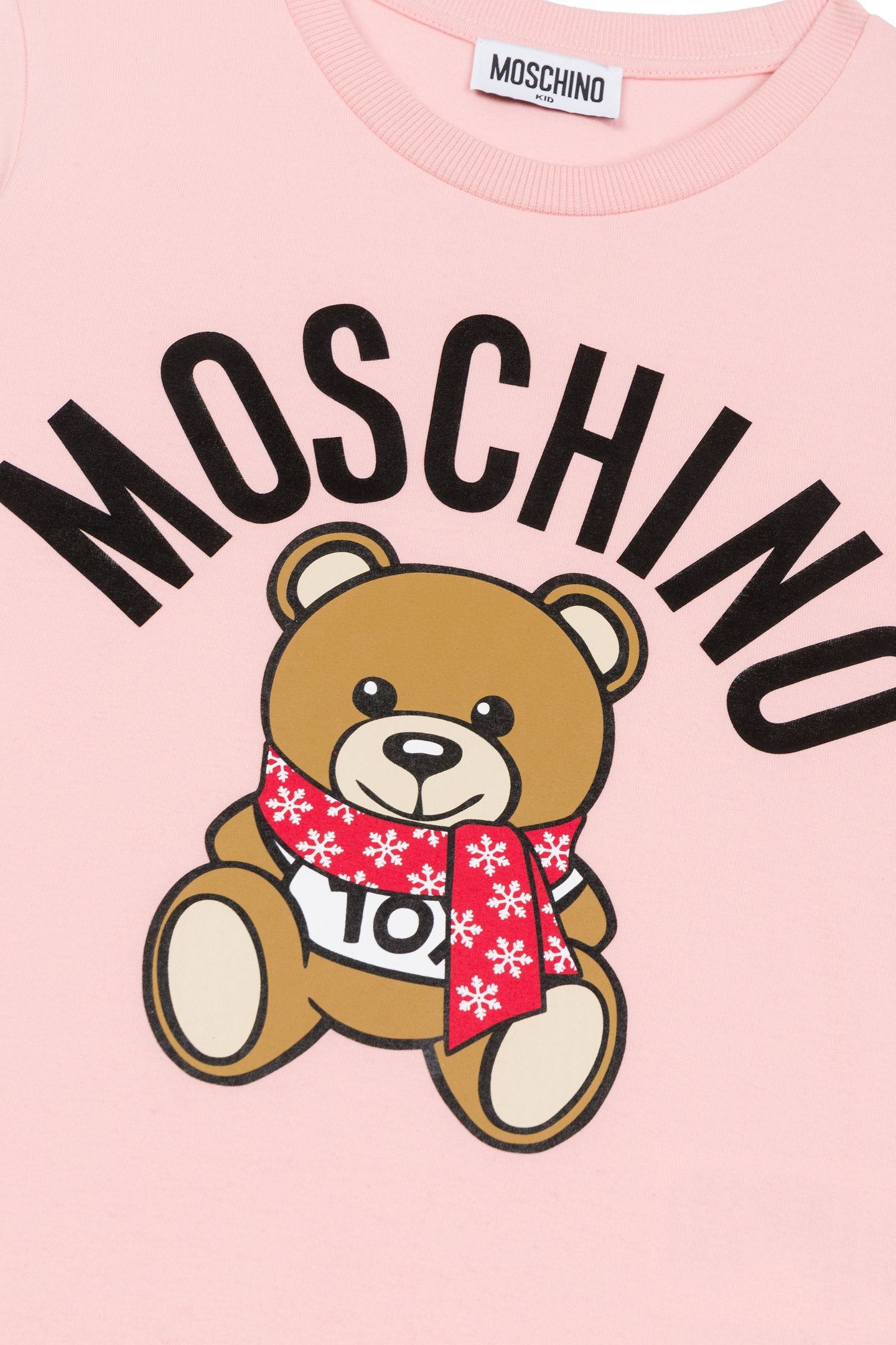GIRL'S T-SHIRT IN JERSEY WINTER TEDDY BEAR PINK 3