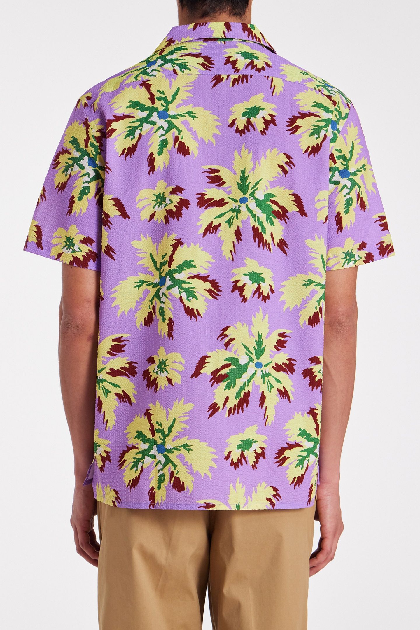 MENS CASUAL FIT SS SHIRT OPEN COLLAR LILAC 2
