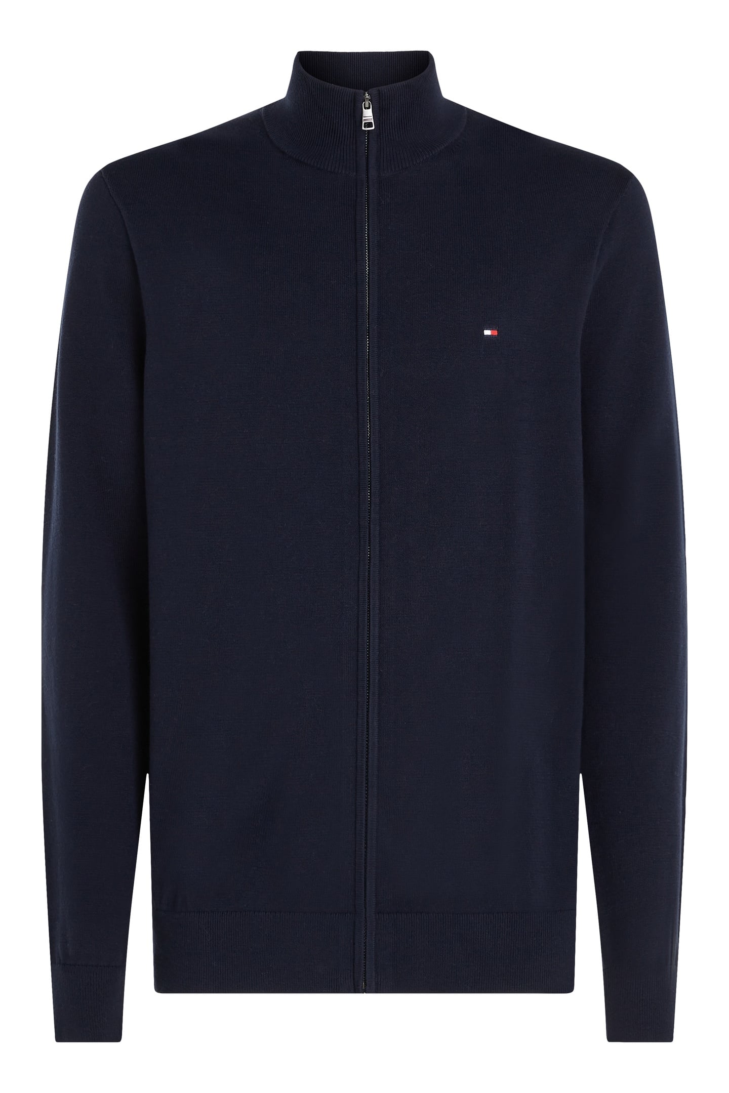 ESSENTIAL COTTON ZIP SWEATER NAVY BLUE/IVORY PETAL 4