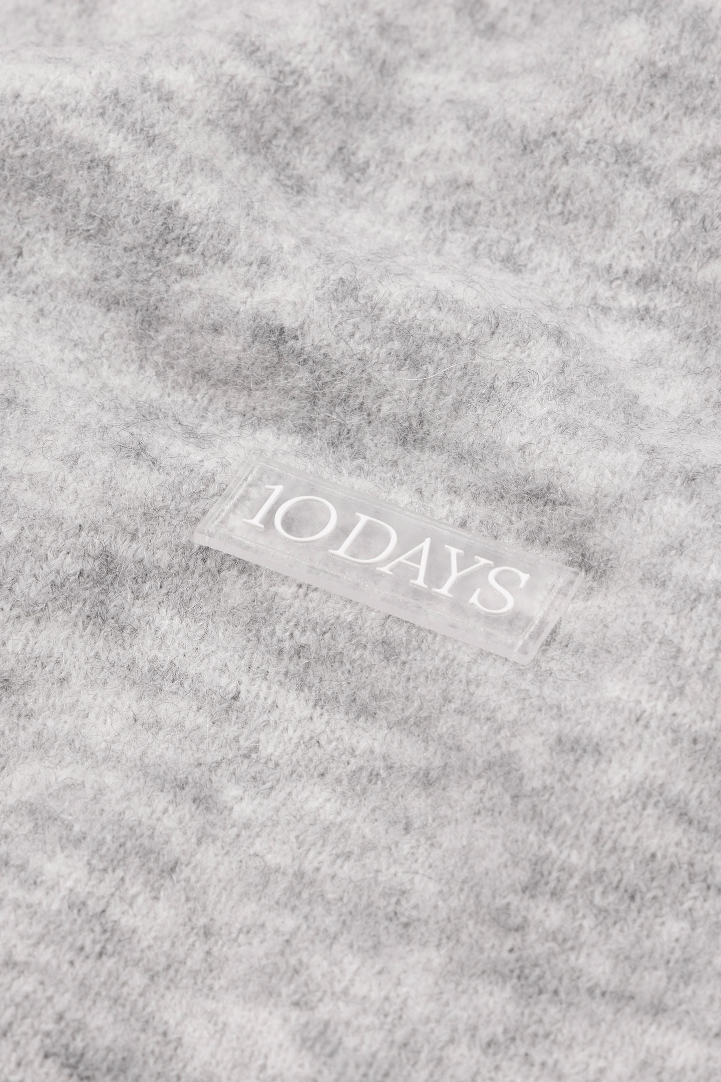 SOFT HAIRY KNIT SCARF LIGHT GREY MELEE 3