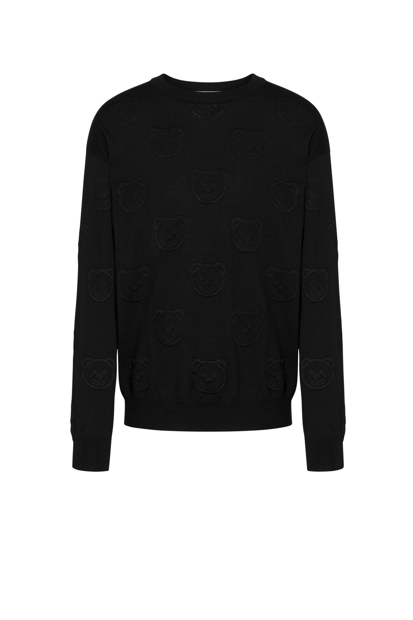 ALLOVER TEDDY BEAR WOOL PULLOVER BLACK 3